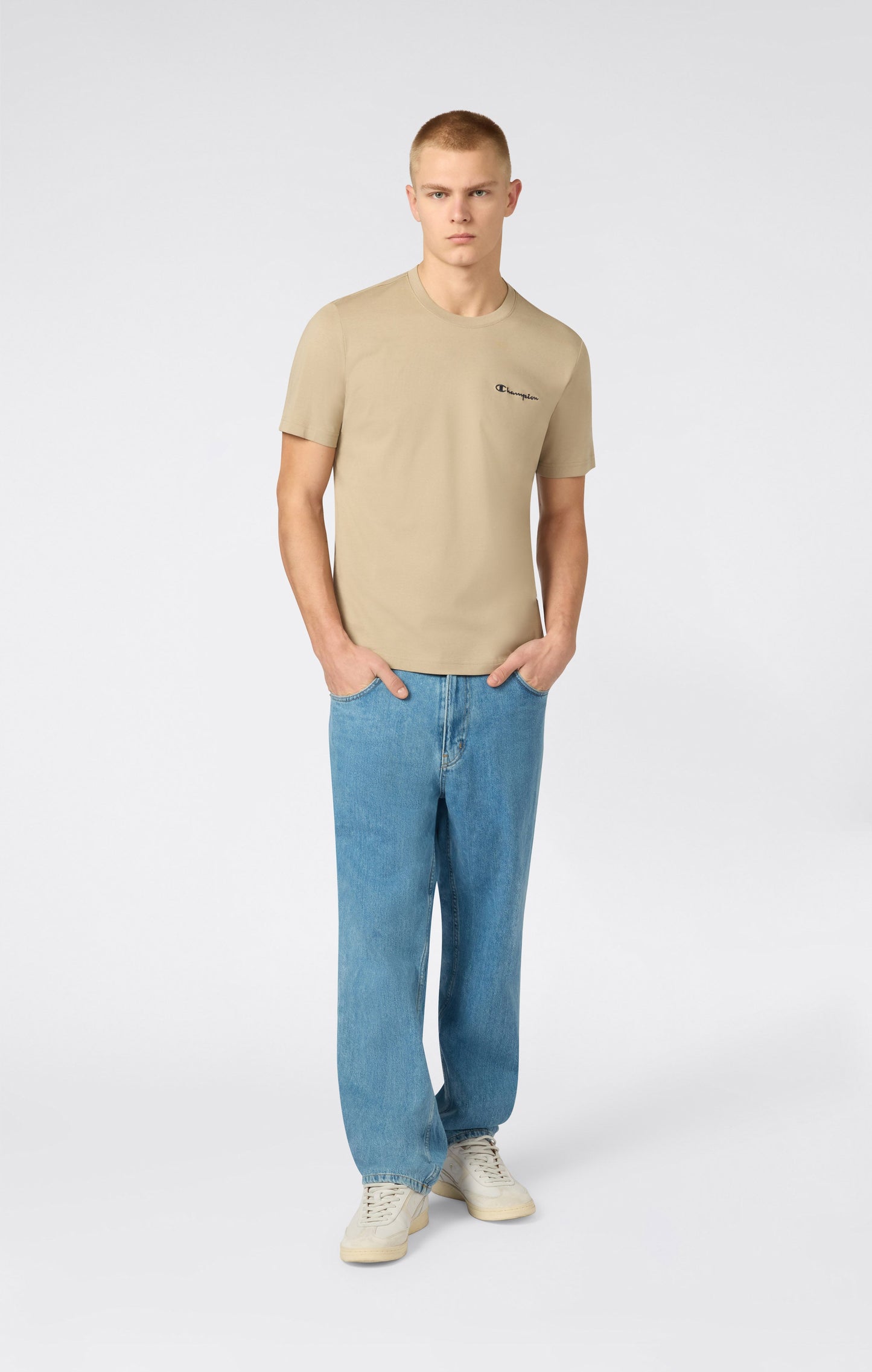 Men's T-Shirt with Small Embroidered Logo Icons