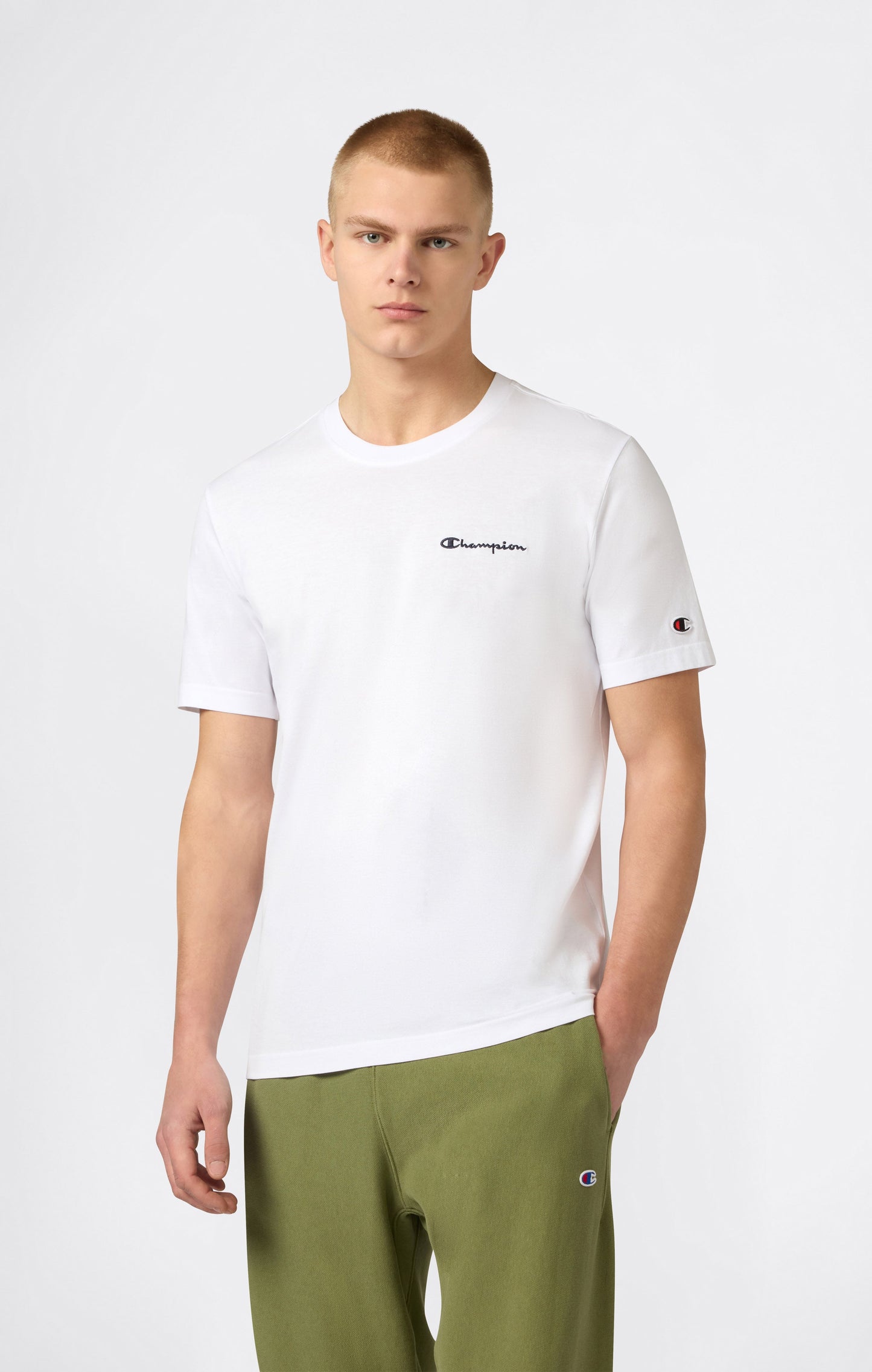 Men's T-Shirt with Small Embroidered Logo Icons