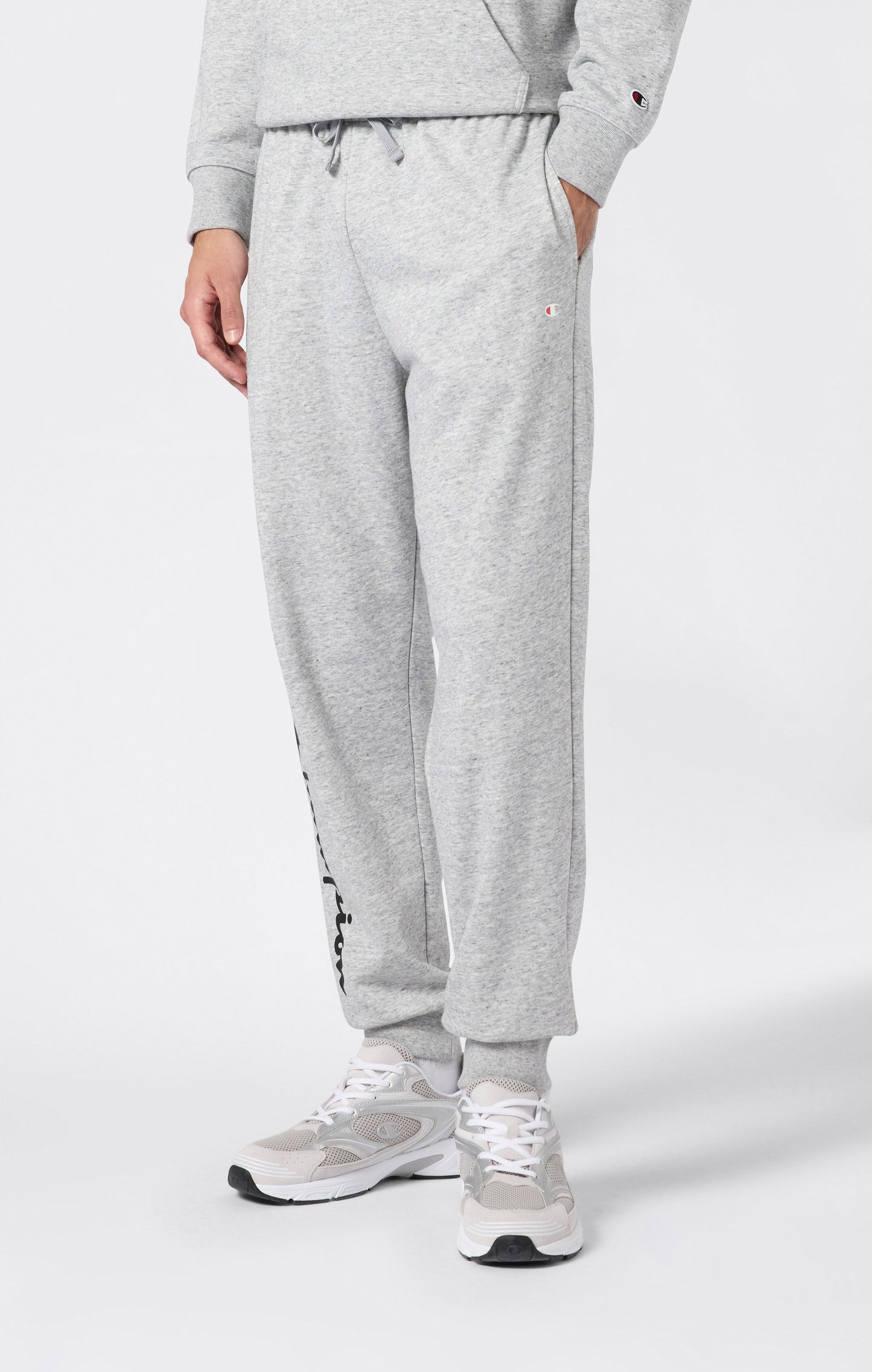 Men's Lightweight Jogger Pants with Rib Cuffs and Maxi Printed Logo