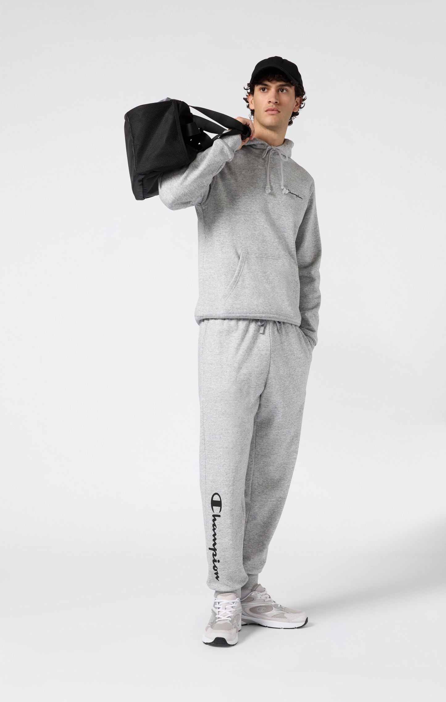 Men's Lightweight Jogger Pants with Rib Cuffs and Maxi Printed Logo