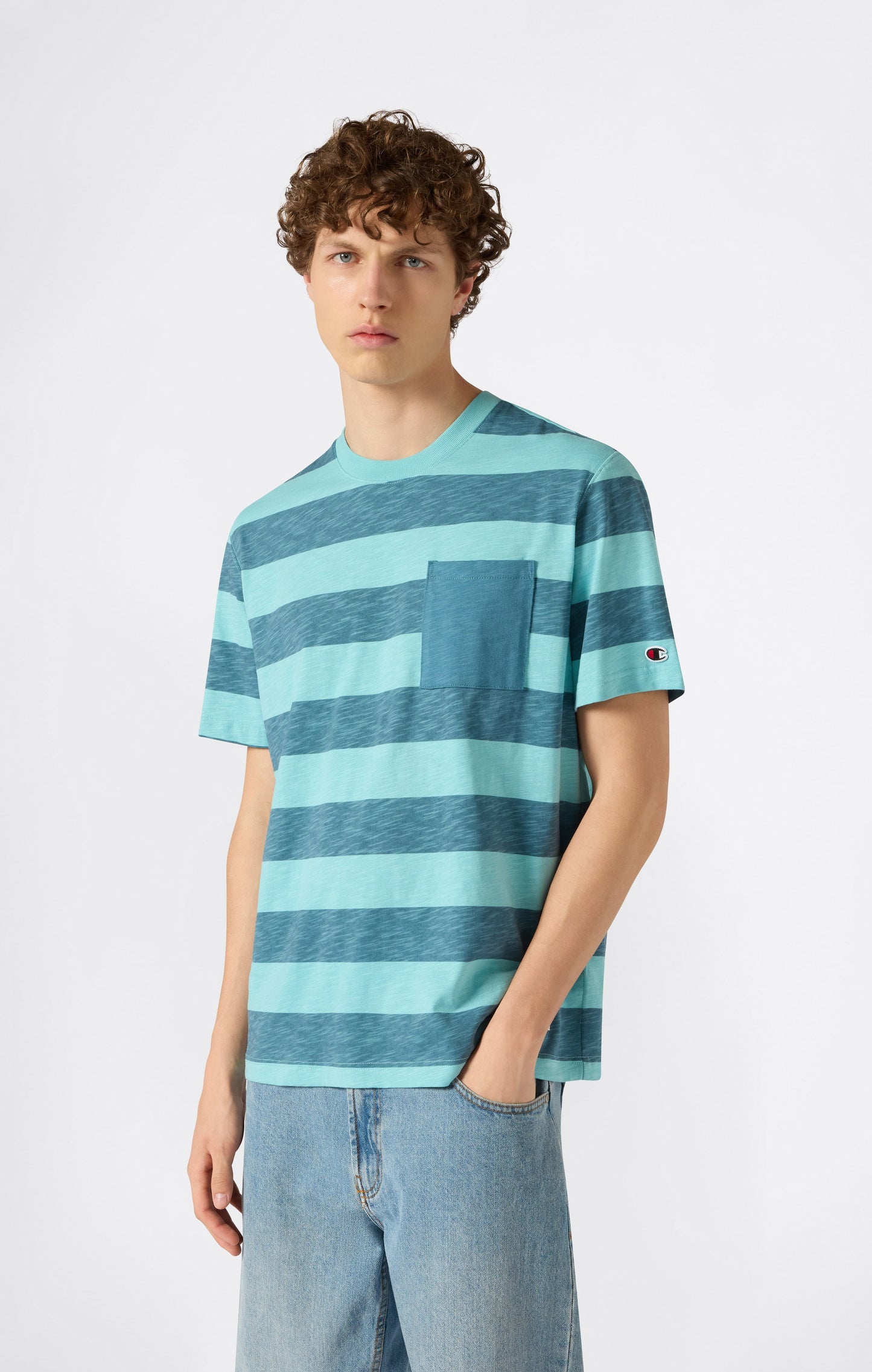 Men's Striped T-Shirt with Pocket