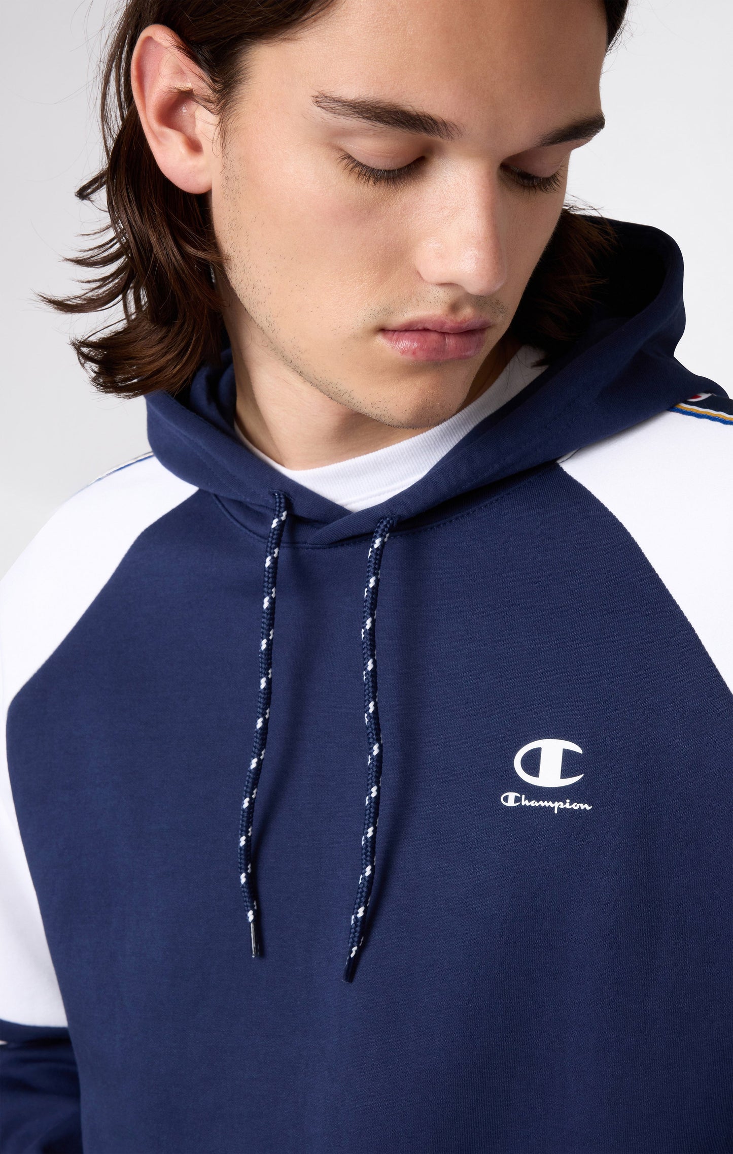 Men's Interlock Tape Logo Hooded Sweatshirt