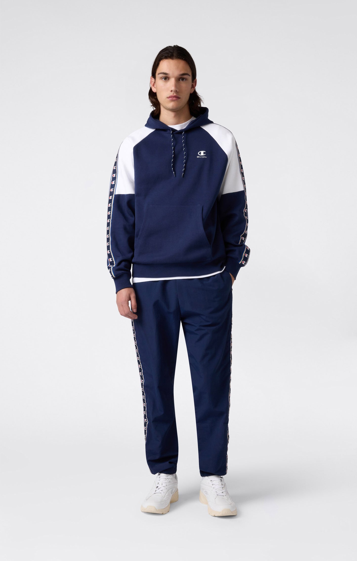 Men's Interlock Tape Logo Hooded Sweatshirt