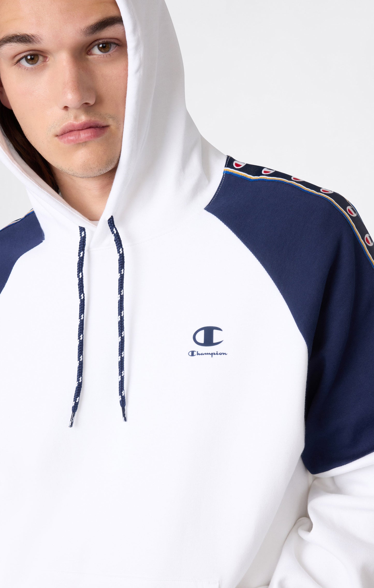 Men's Interlock Tape Logo Hooded Sweatshirt