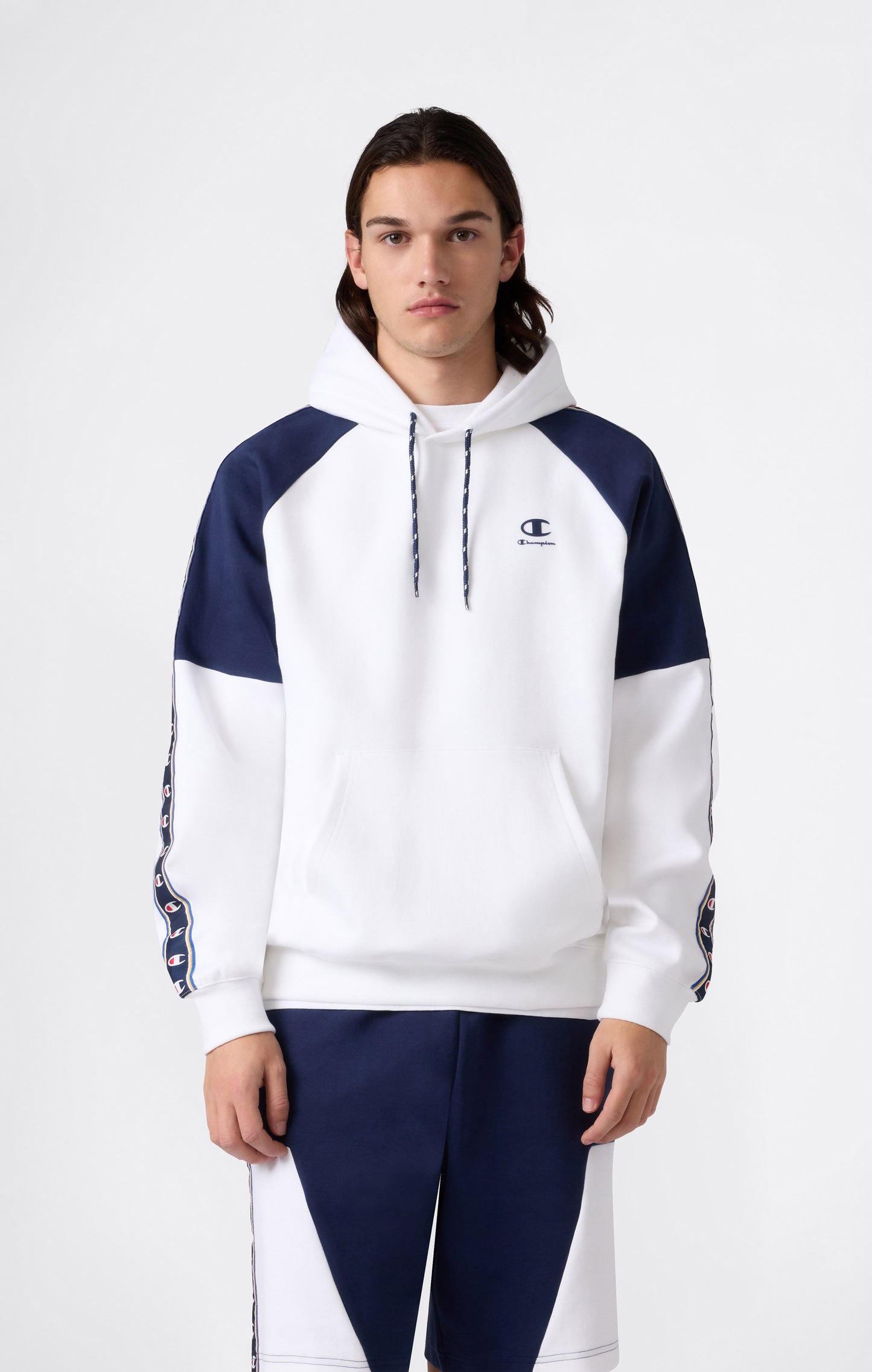 Men's Interlock Tape Logo Hooded Sweatshirt