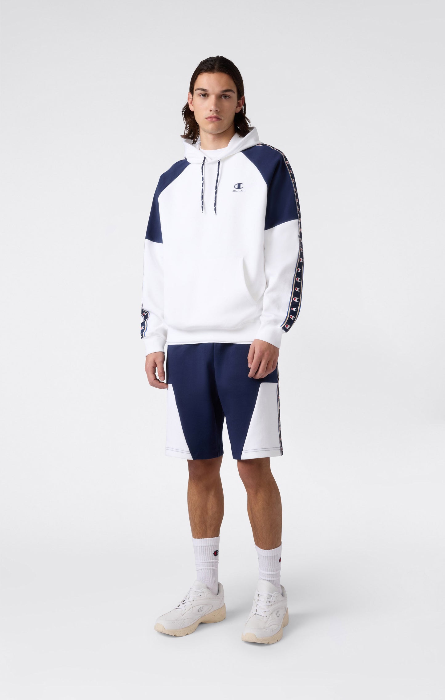 Men's Interlock Tape Logo Hooded Sweatshirt