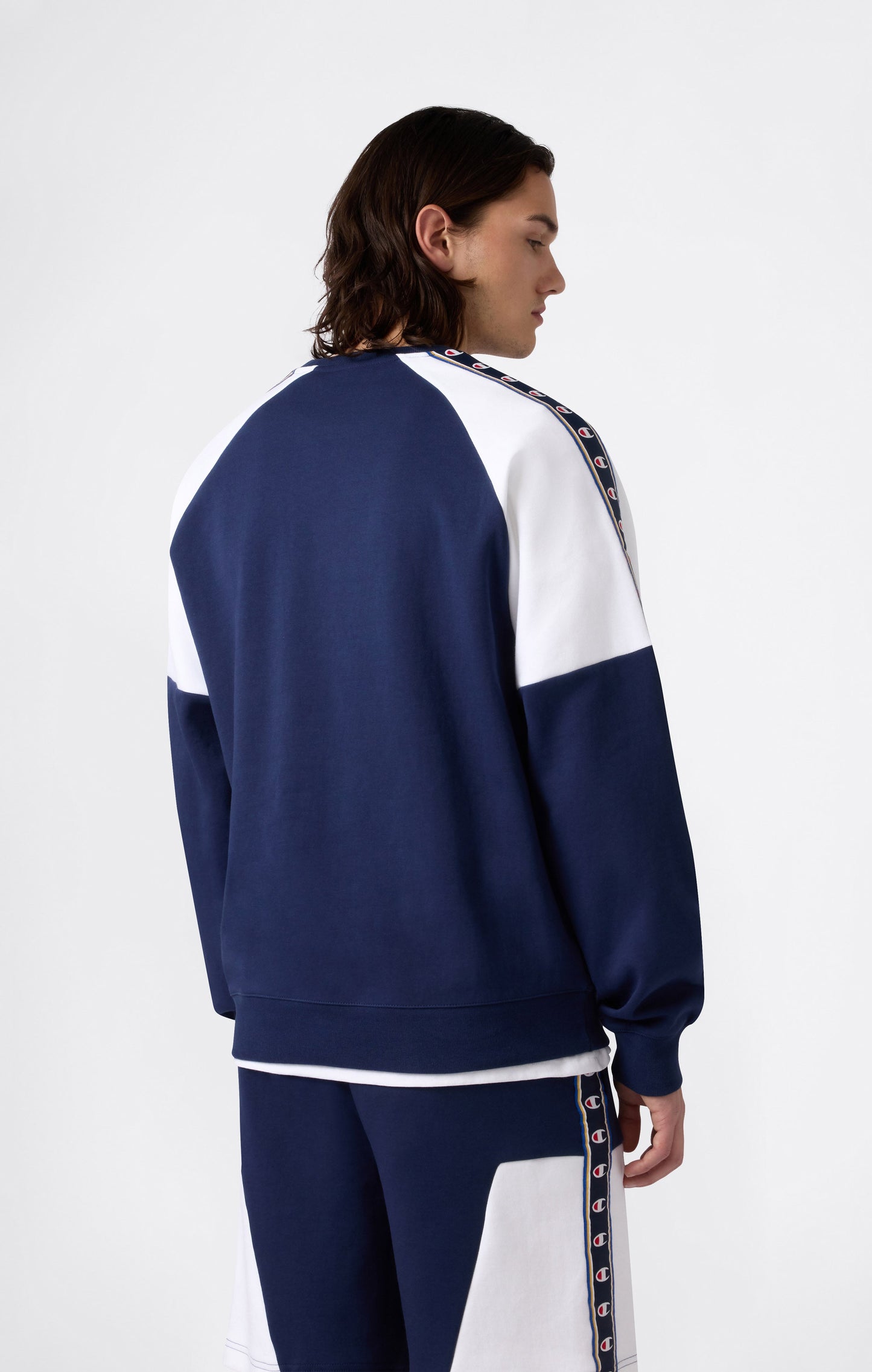 Men's Interlock Tape Logo Crewneck Sweatshirt