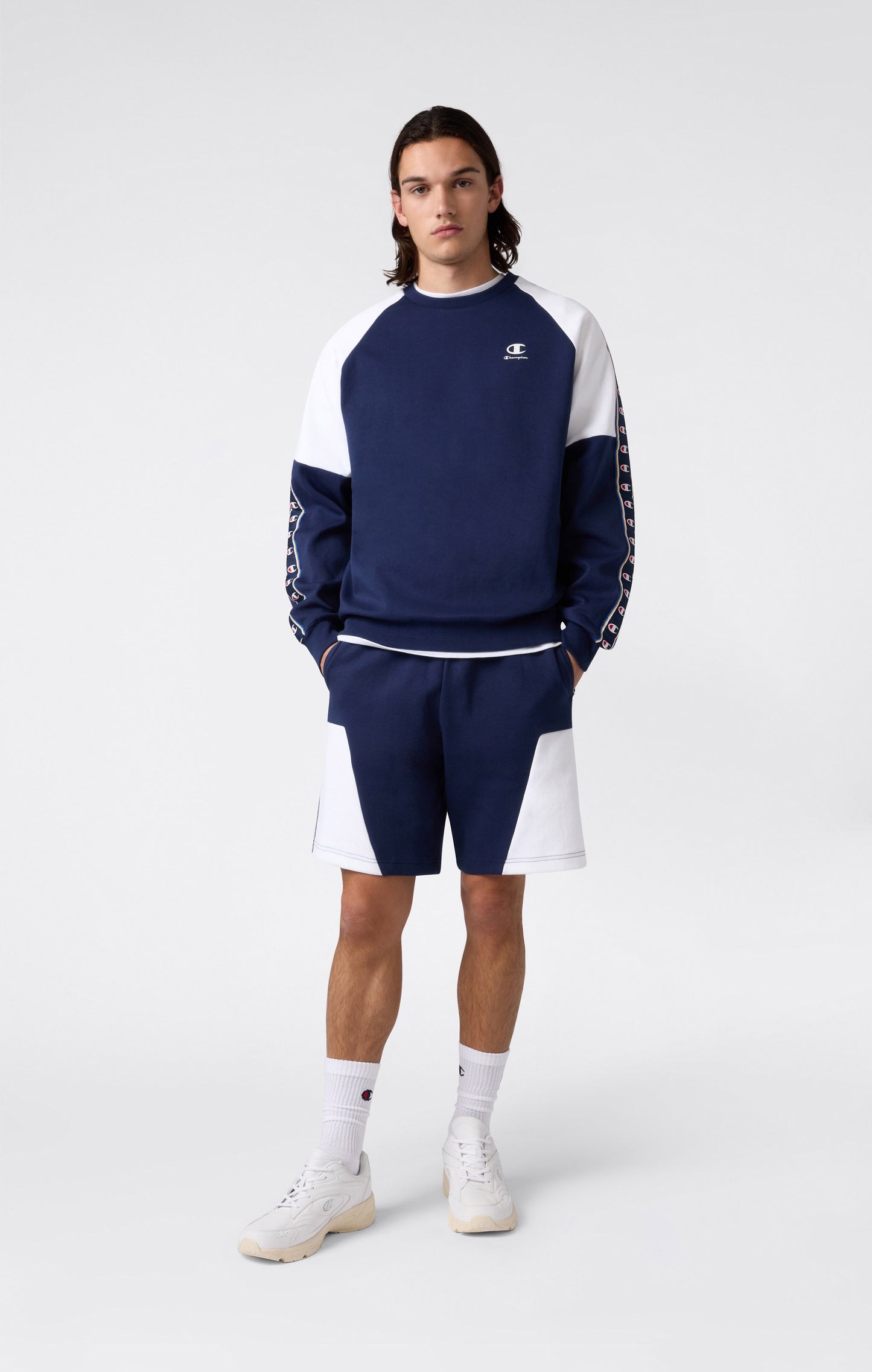 Men's Interlock Tape Logo Crewneck Sweatshirt