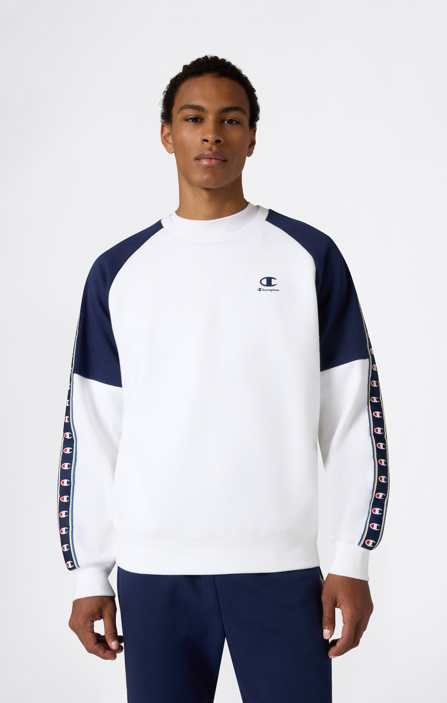 Men's Interlock Tape Logo Crewneck Sweatshirt