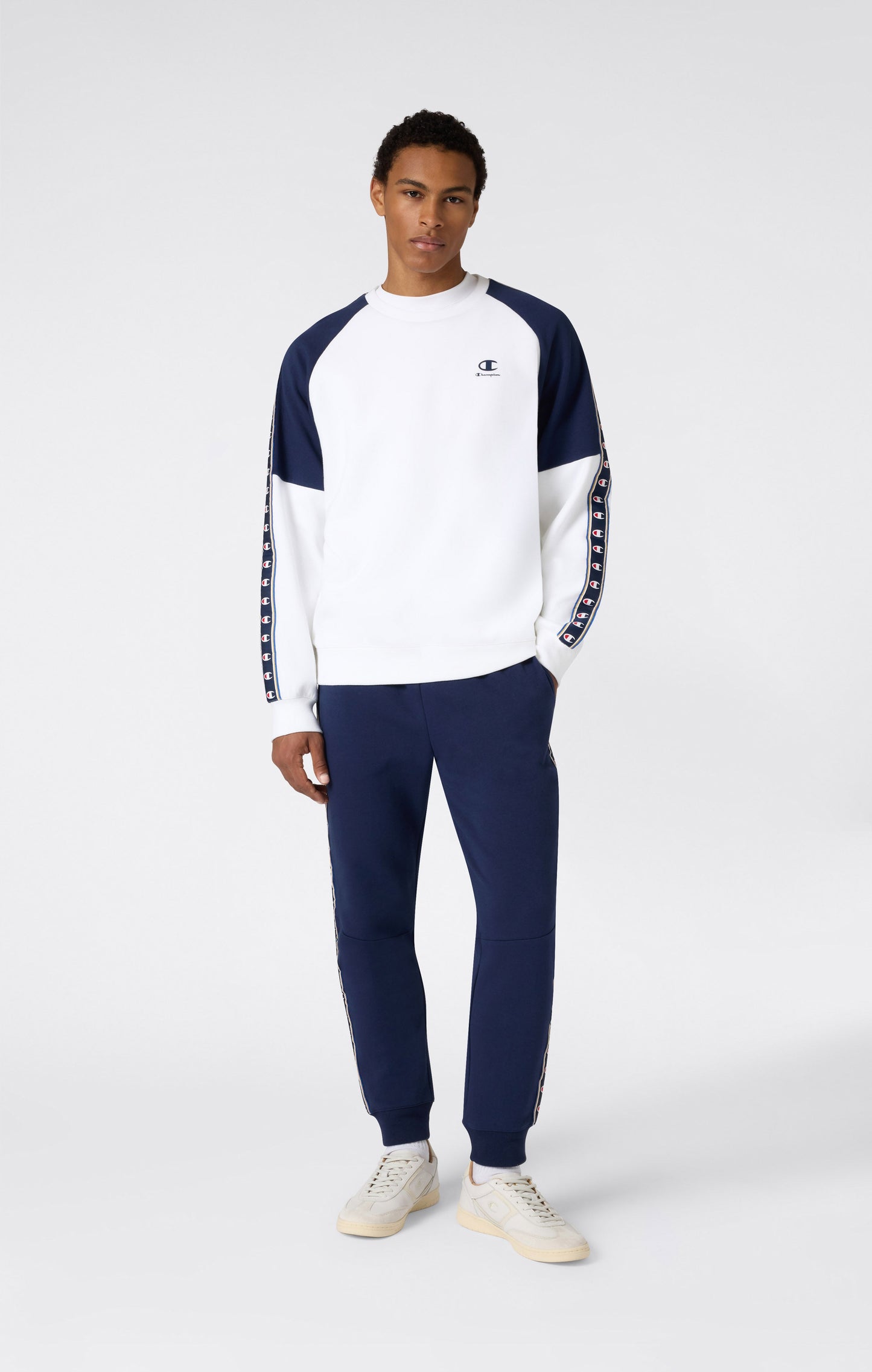 Men's Interlock Tape Logo Crewneck Sweatshirt