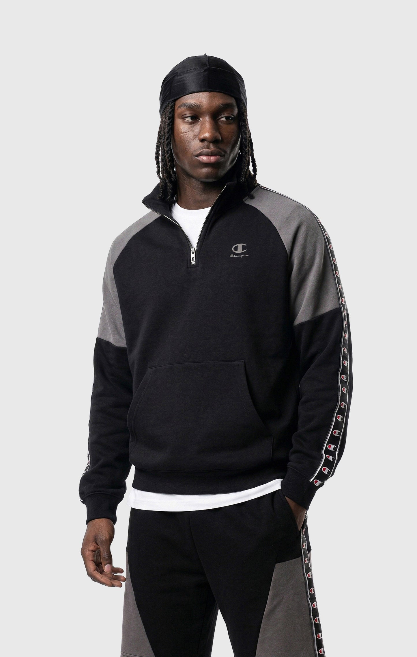 Men's Interlock Half Zip Tape Logo Sweatshirt