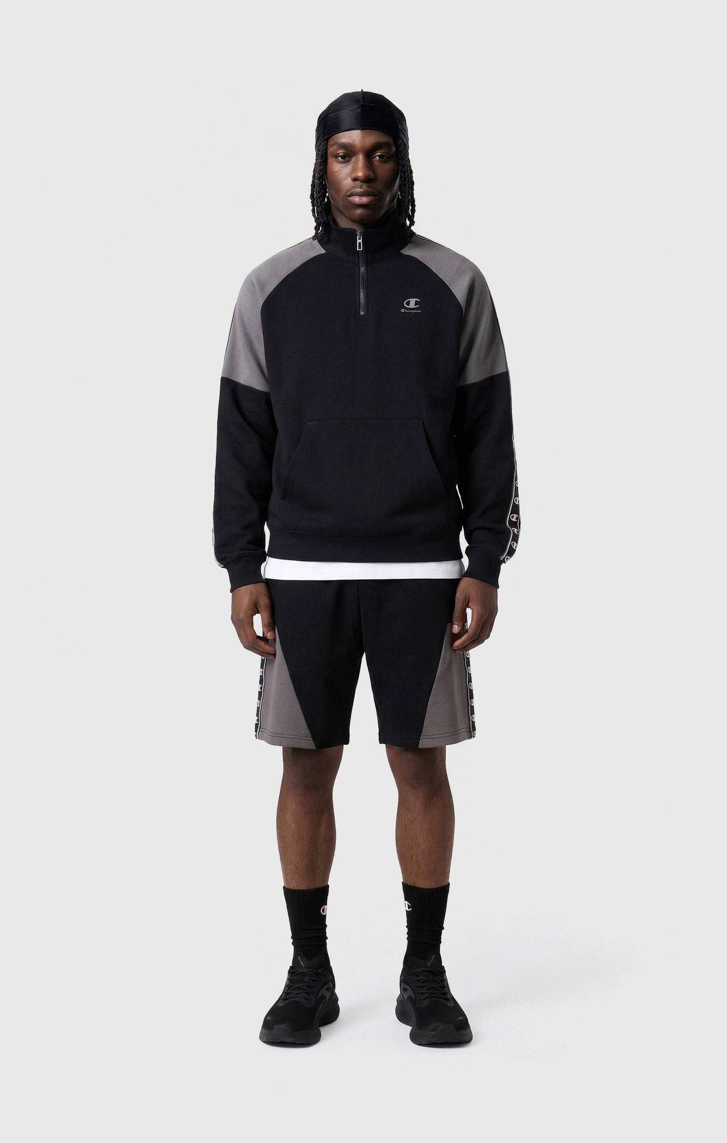 Men's Interlock Half Zip Tape Logo Sweatshirt