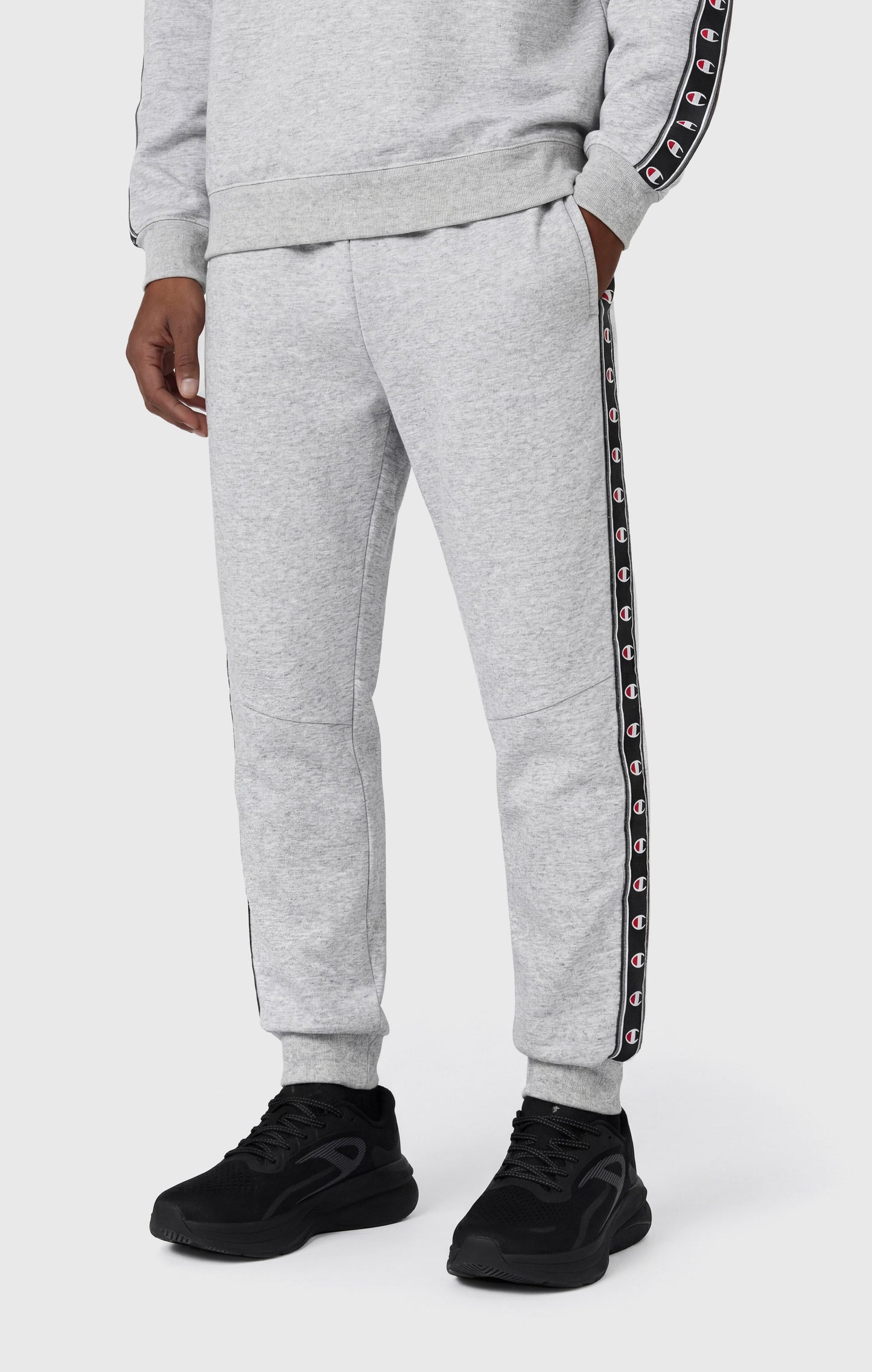 Herren Interlock Hose mit Logo-Rippbündchen