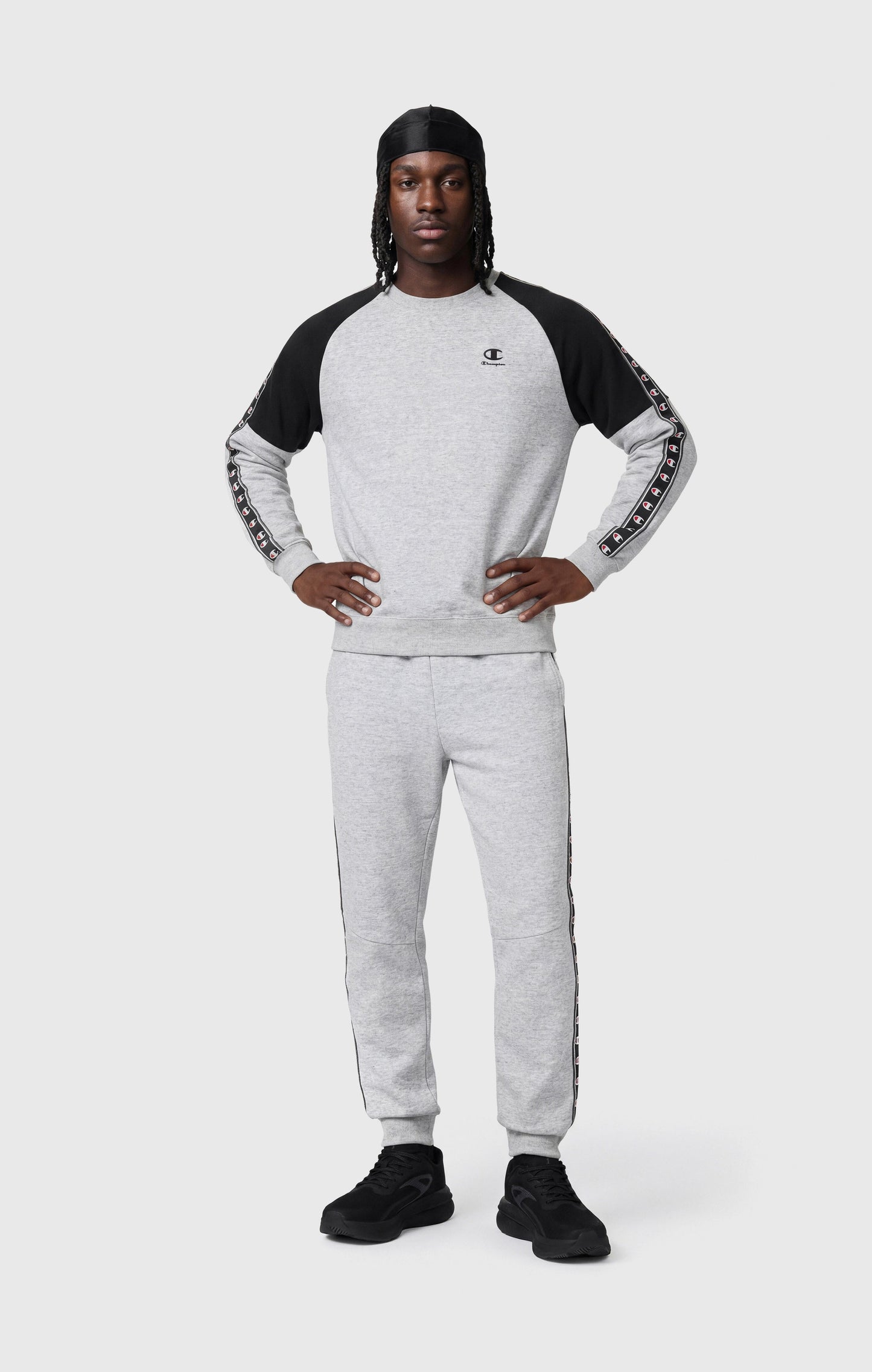 Herren Interlock Hose mit Logo-Rippbündchen