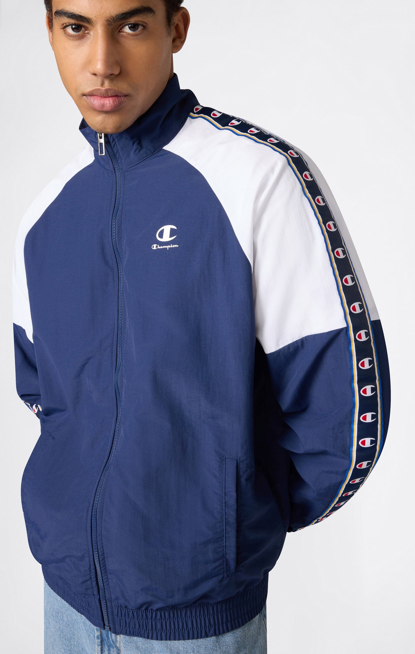 Men's Track Top with Full Zip and Tape Logo