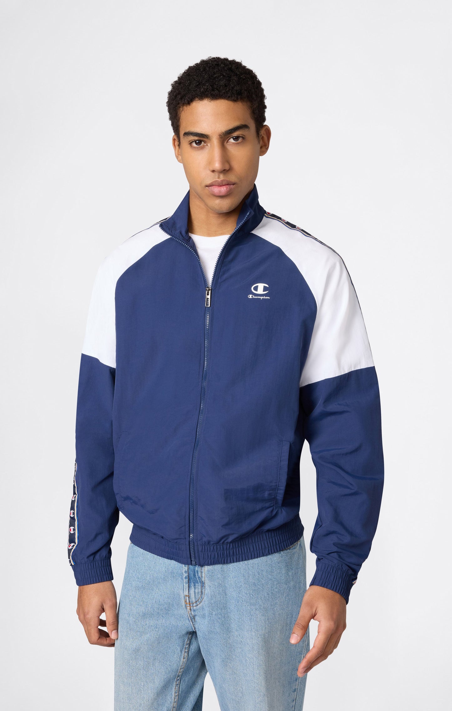 Men's Track Top with Full Zip and Tape Logo