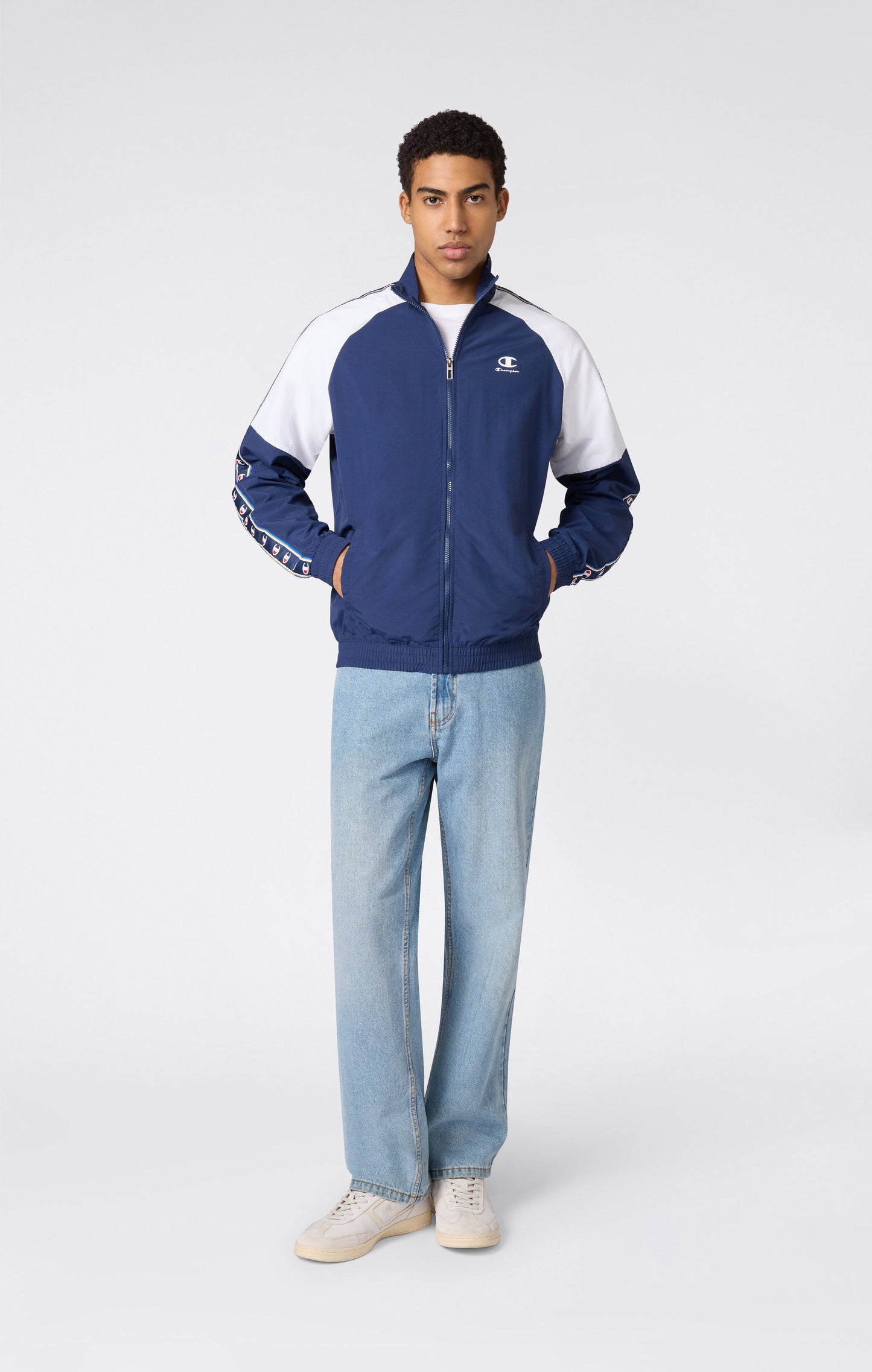 Men's Track Top with Full Zip and Tape Logo