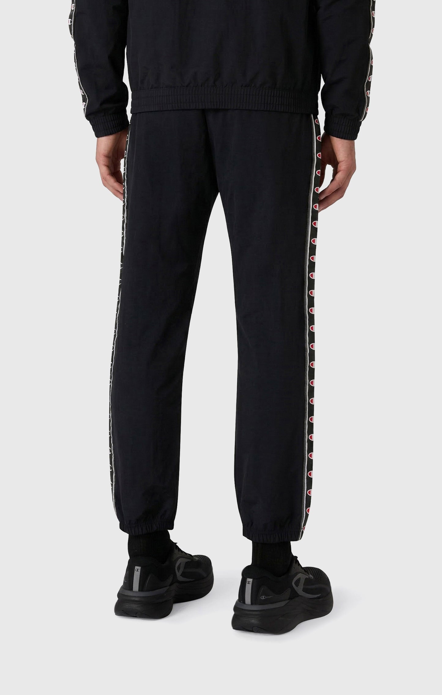 Men's Track Pants with Elastic Cuffs and Tape Logo