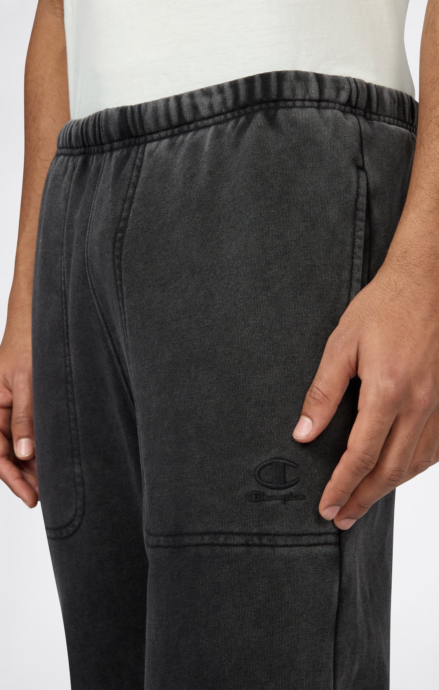 Men's Elasticated Pants with Washed Effect Icons