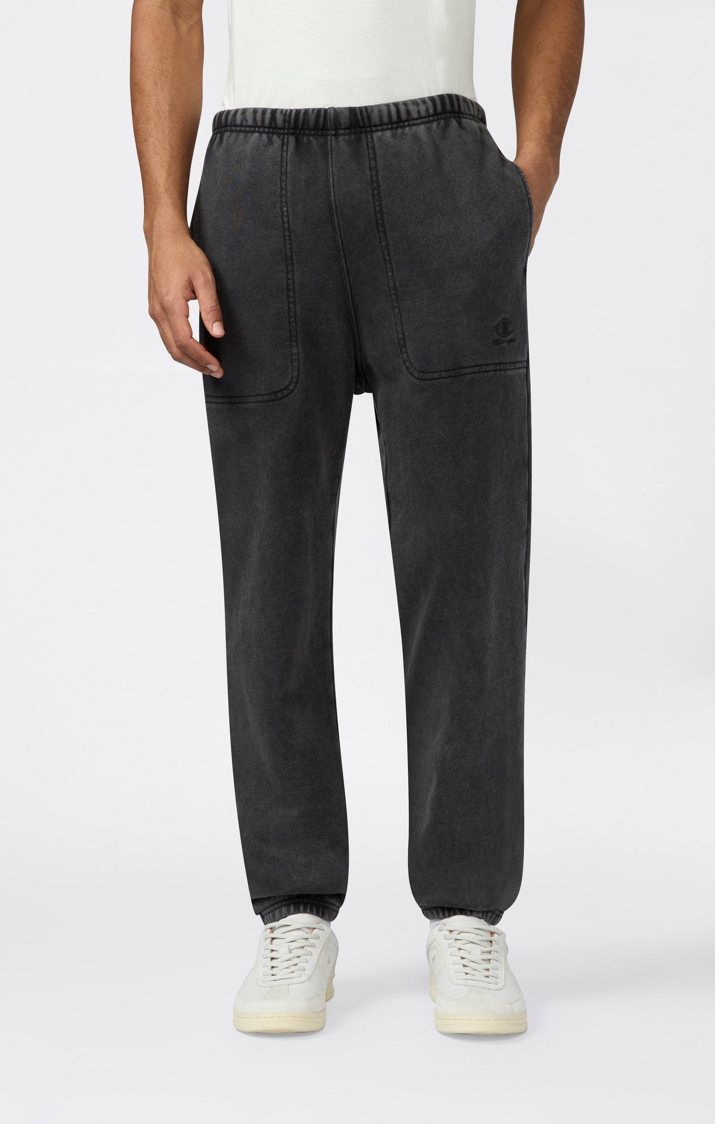 Men's Elasticated Pants with Washed Effect Icons