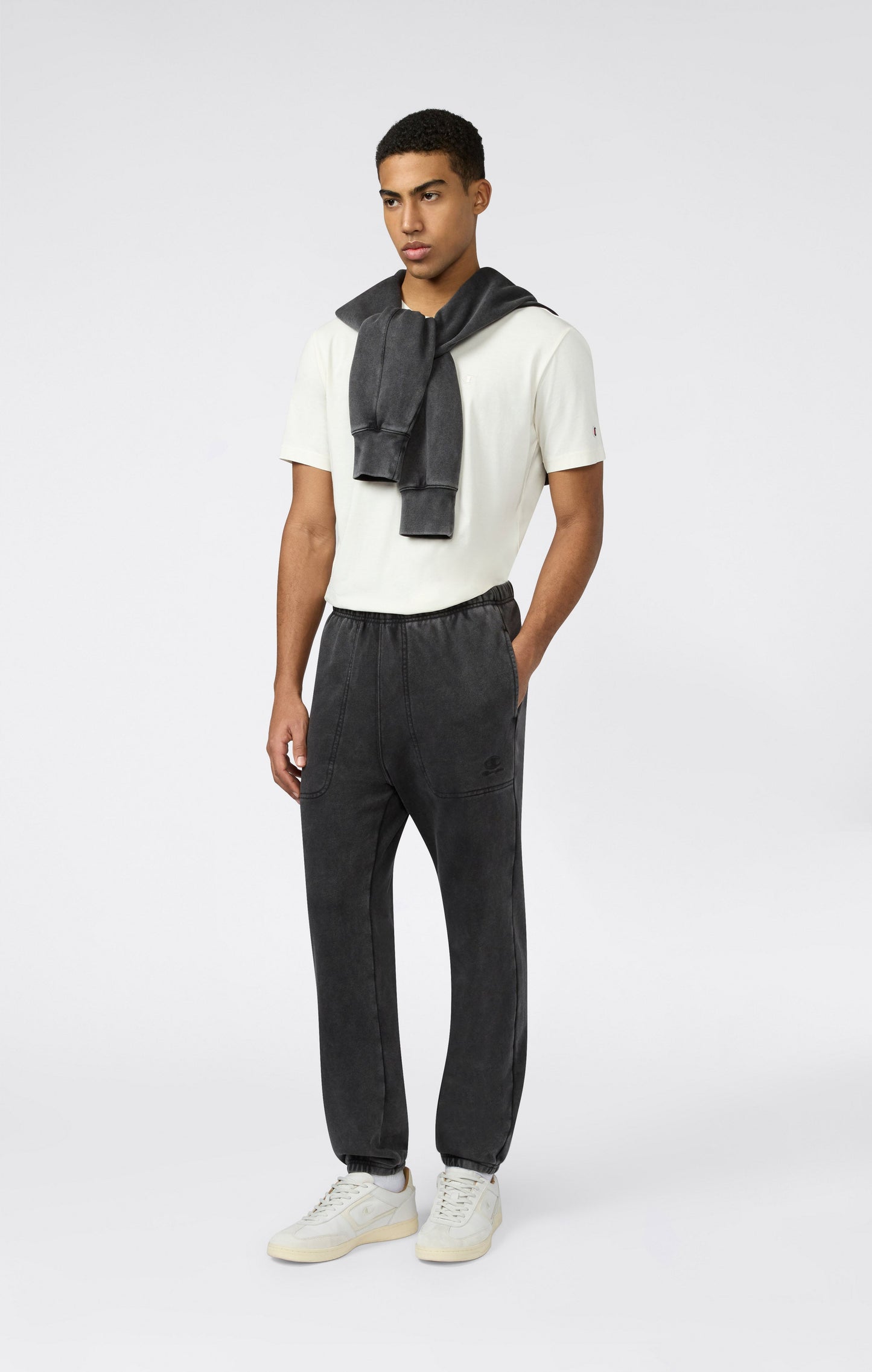 Men's Elasticated Pants with Washed Effect Icons