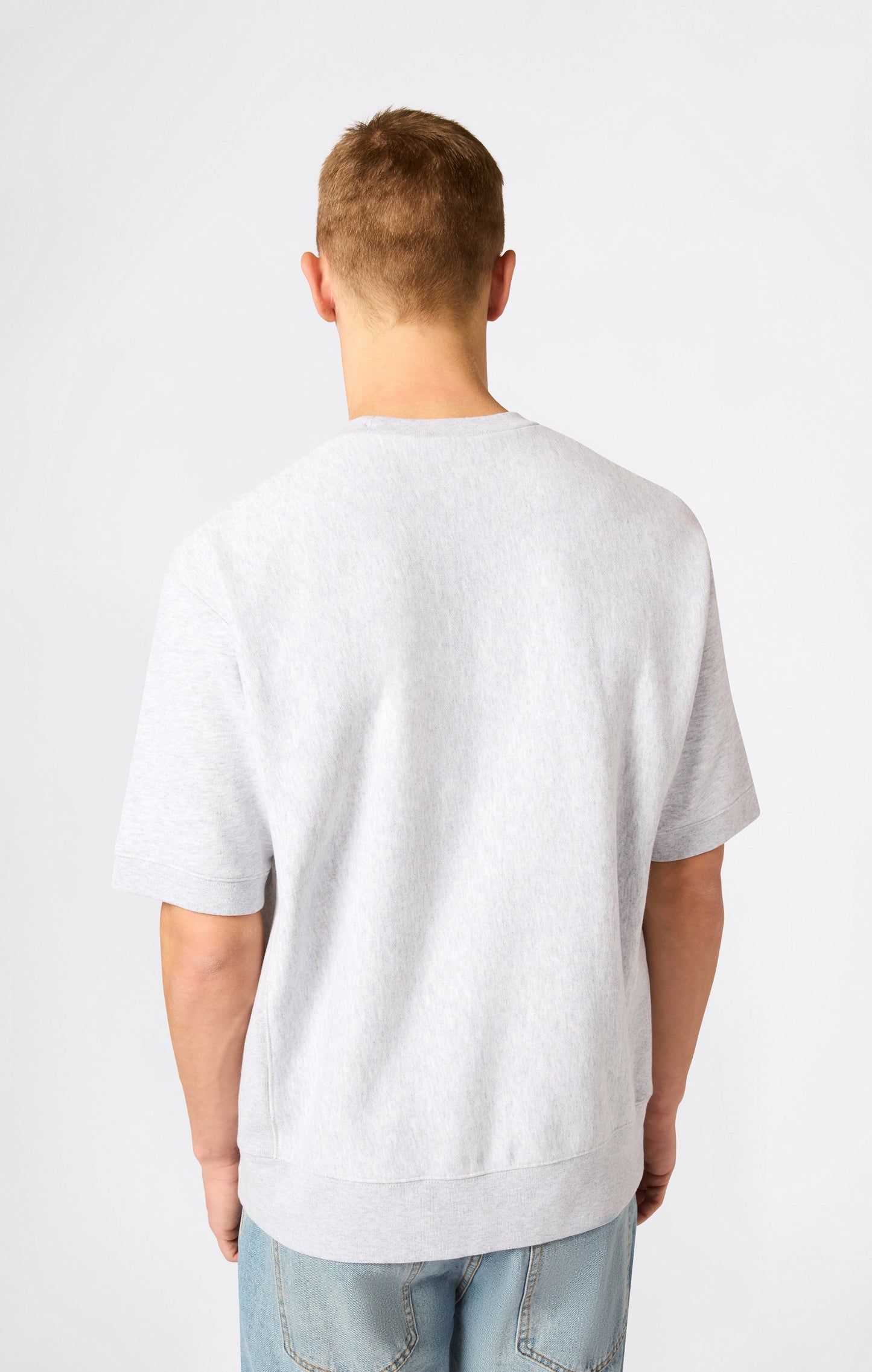 Men's Lightweight Short Sleeve Reverse Weave Crewneck Sweatshirt
