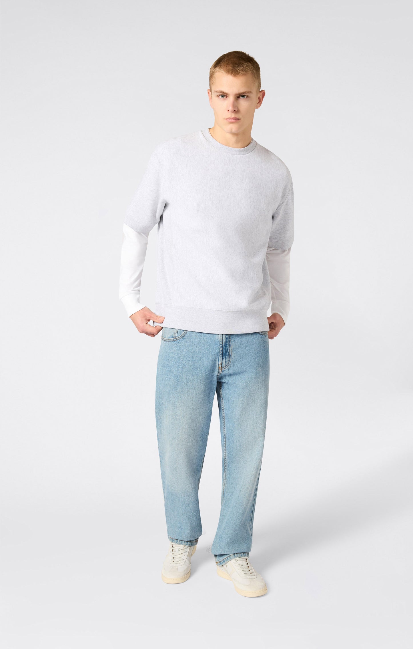 Men's Lightweight Short Sleeve Reverse Weave Crewneck Sweatshirt