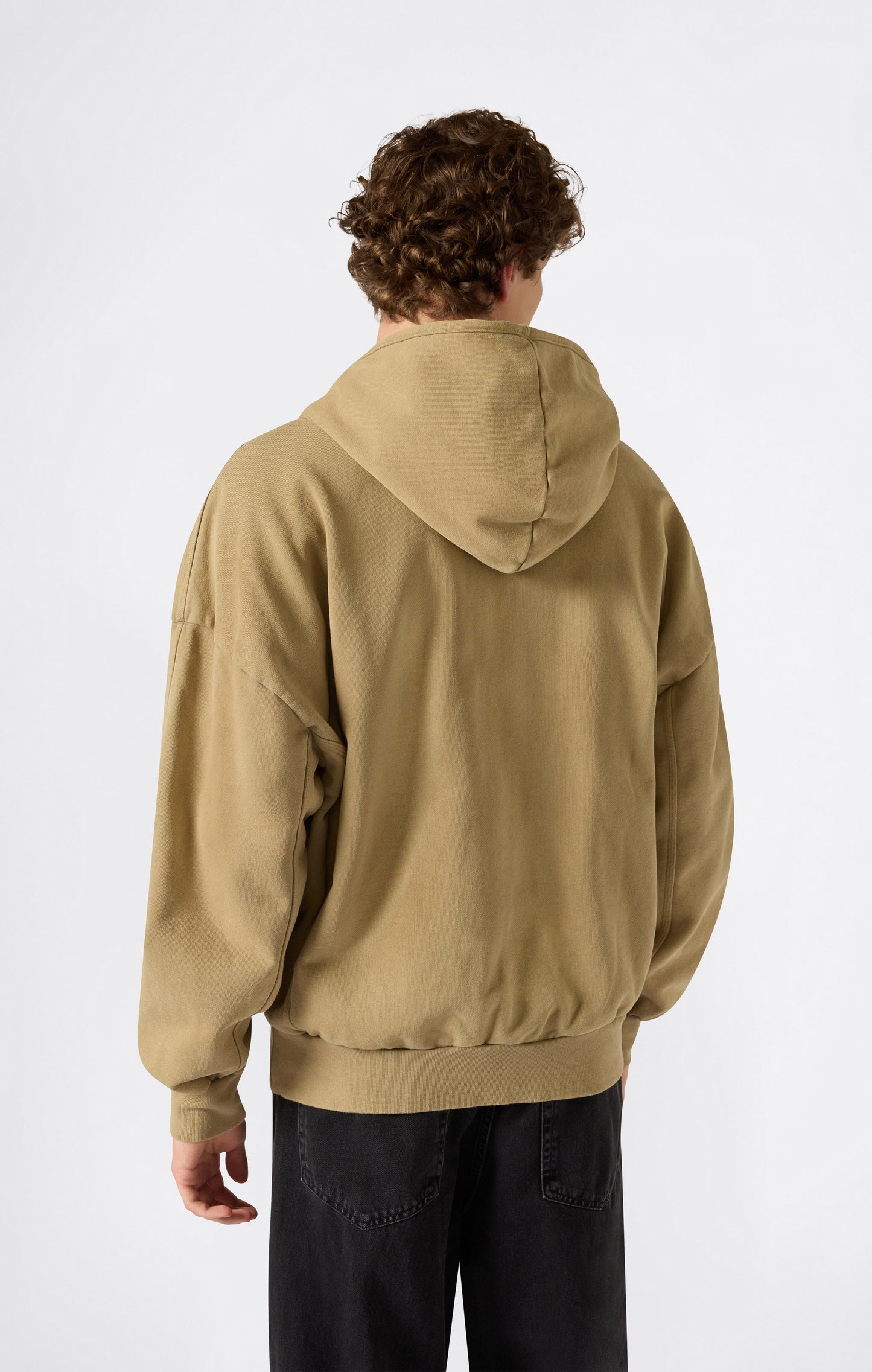 Herren Kapuzen-Sweatshirt mit durchgehendem Reißverschluss und Washed-Effekt