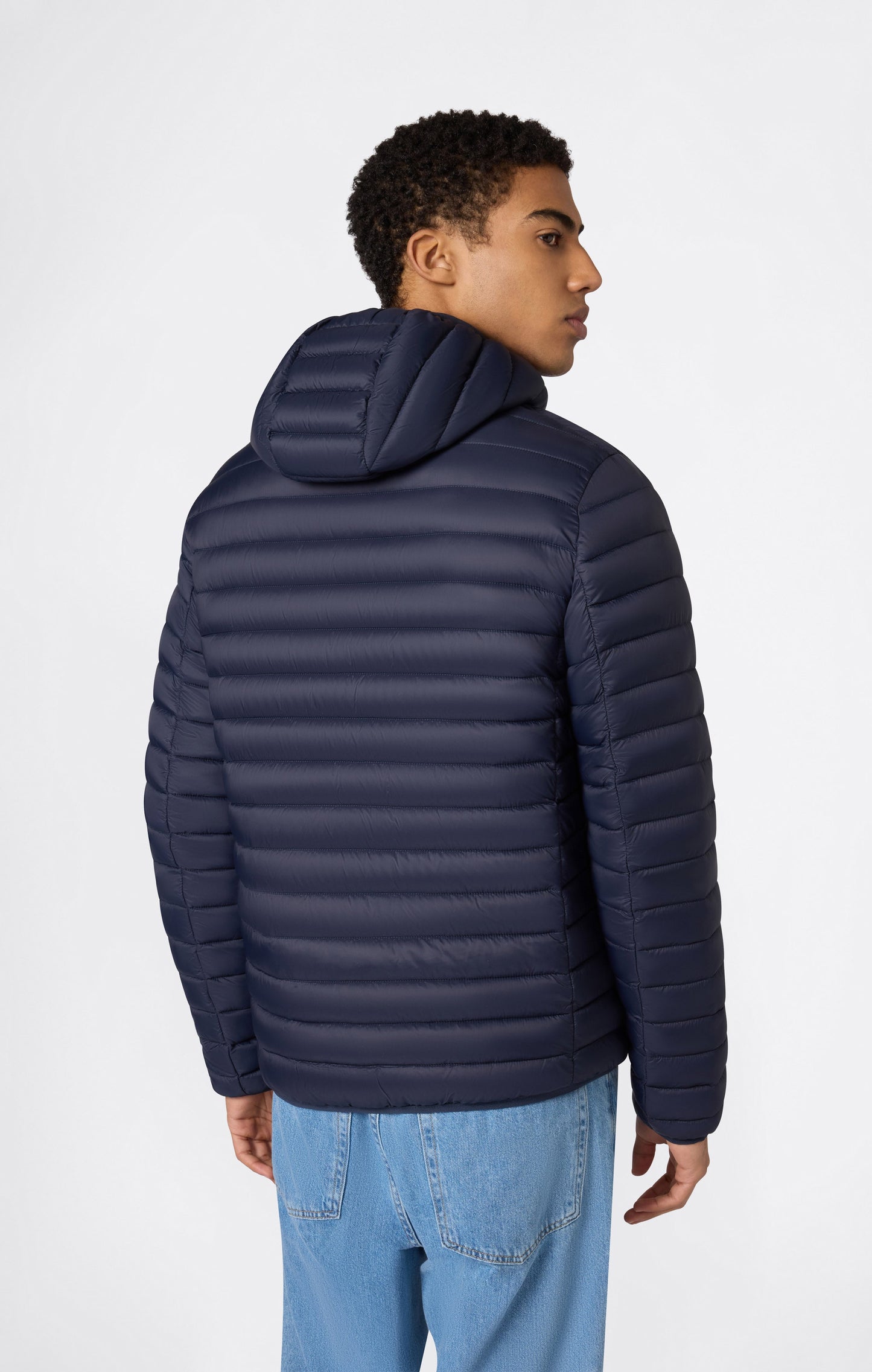 Men's Lightweight Hooded Padded Jacket with Full Zip