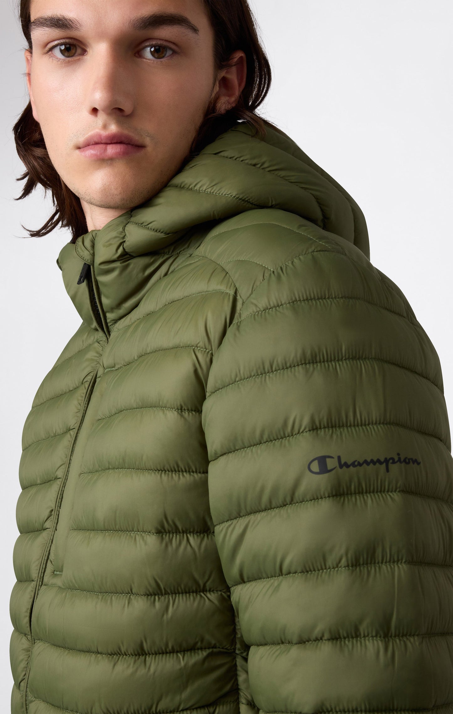 Men's Lightweight Hooded Padded Jacket with Full Zip
