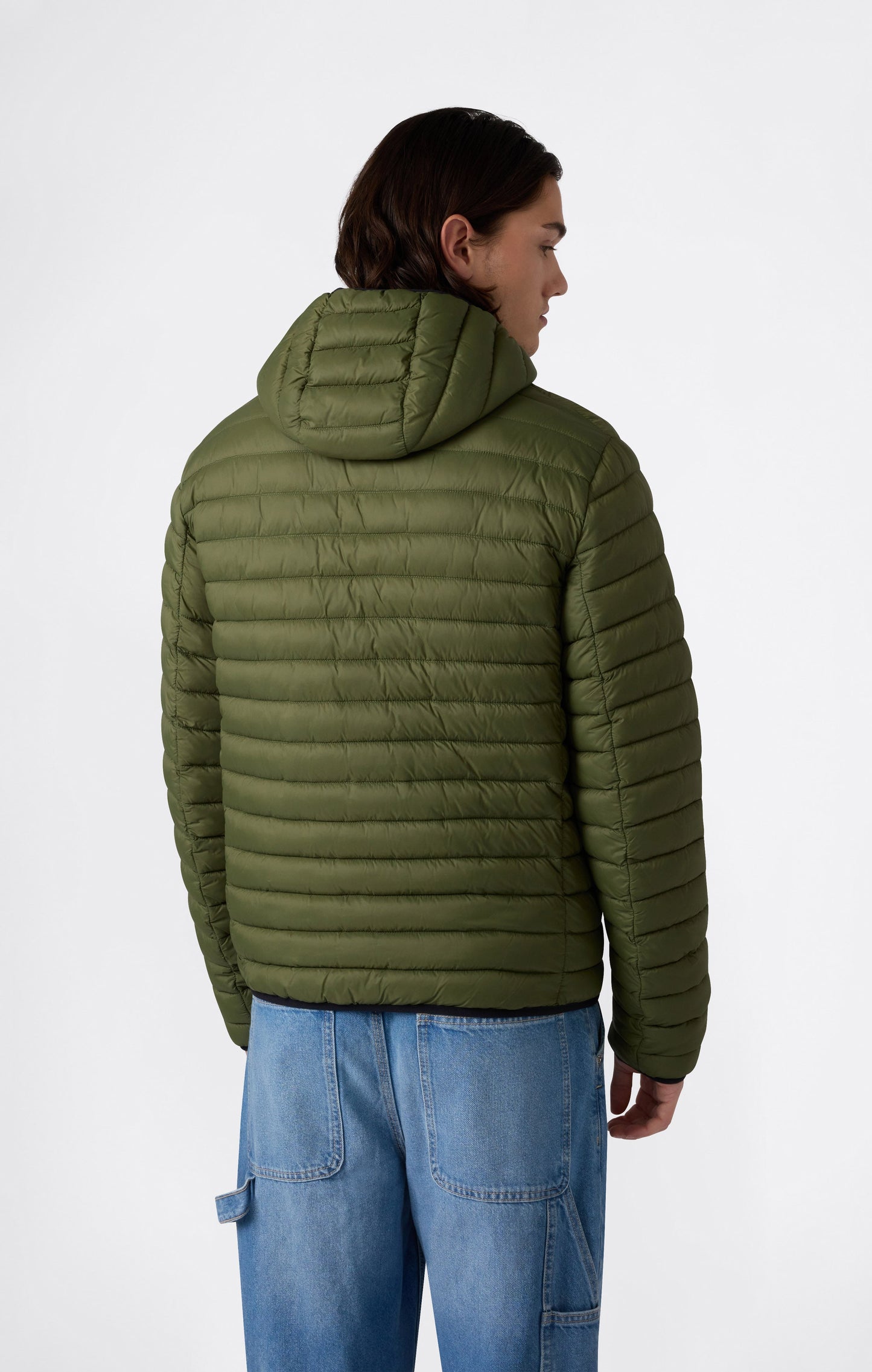 Men's Lightweight Hooded Padded Jacket with Full Zip