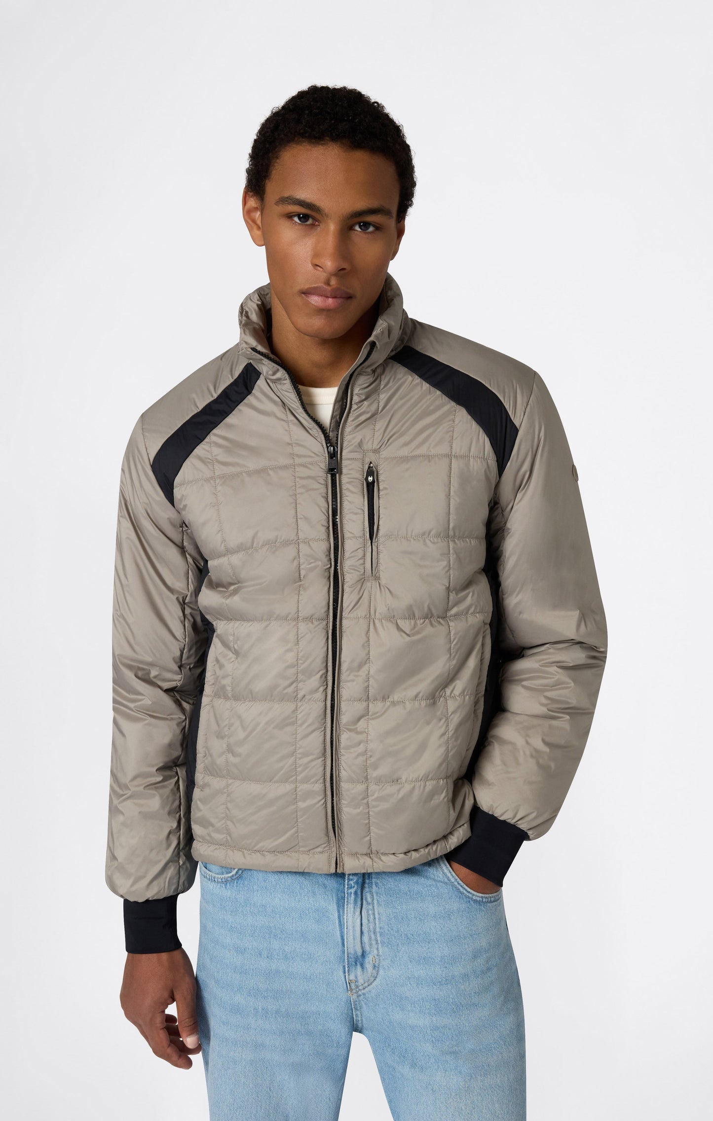 Men's Padded Hooded Jacket with Full Zip