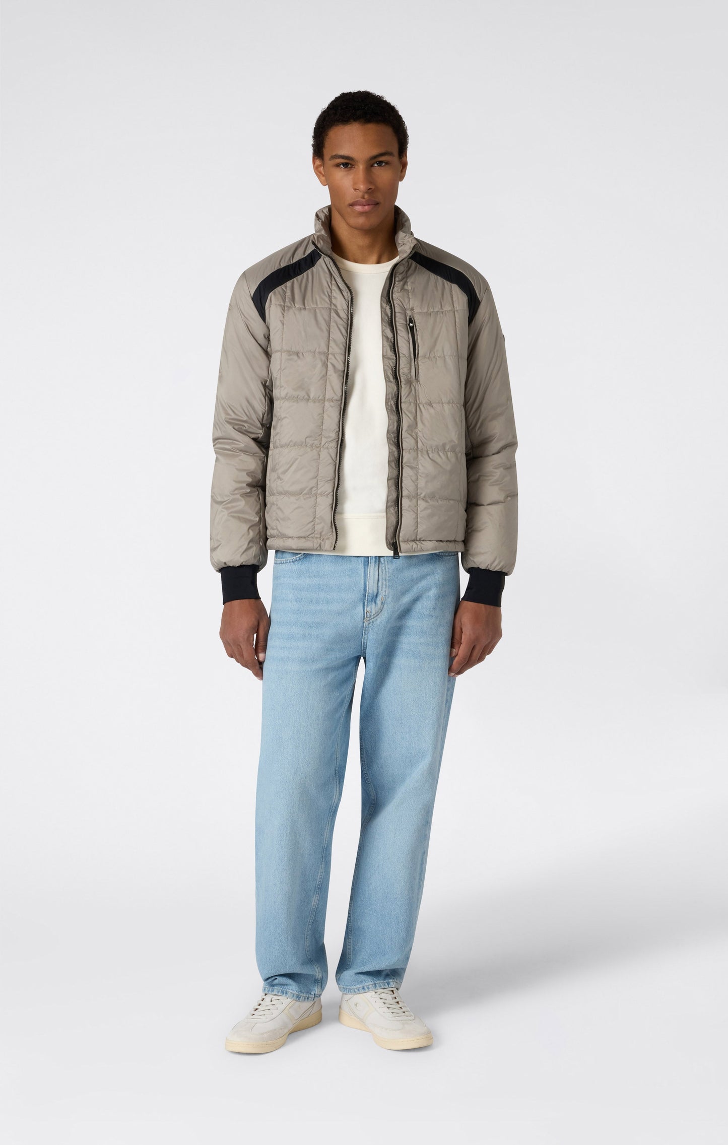 Men's Padded Hooded Jacket with Full Zip