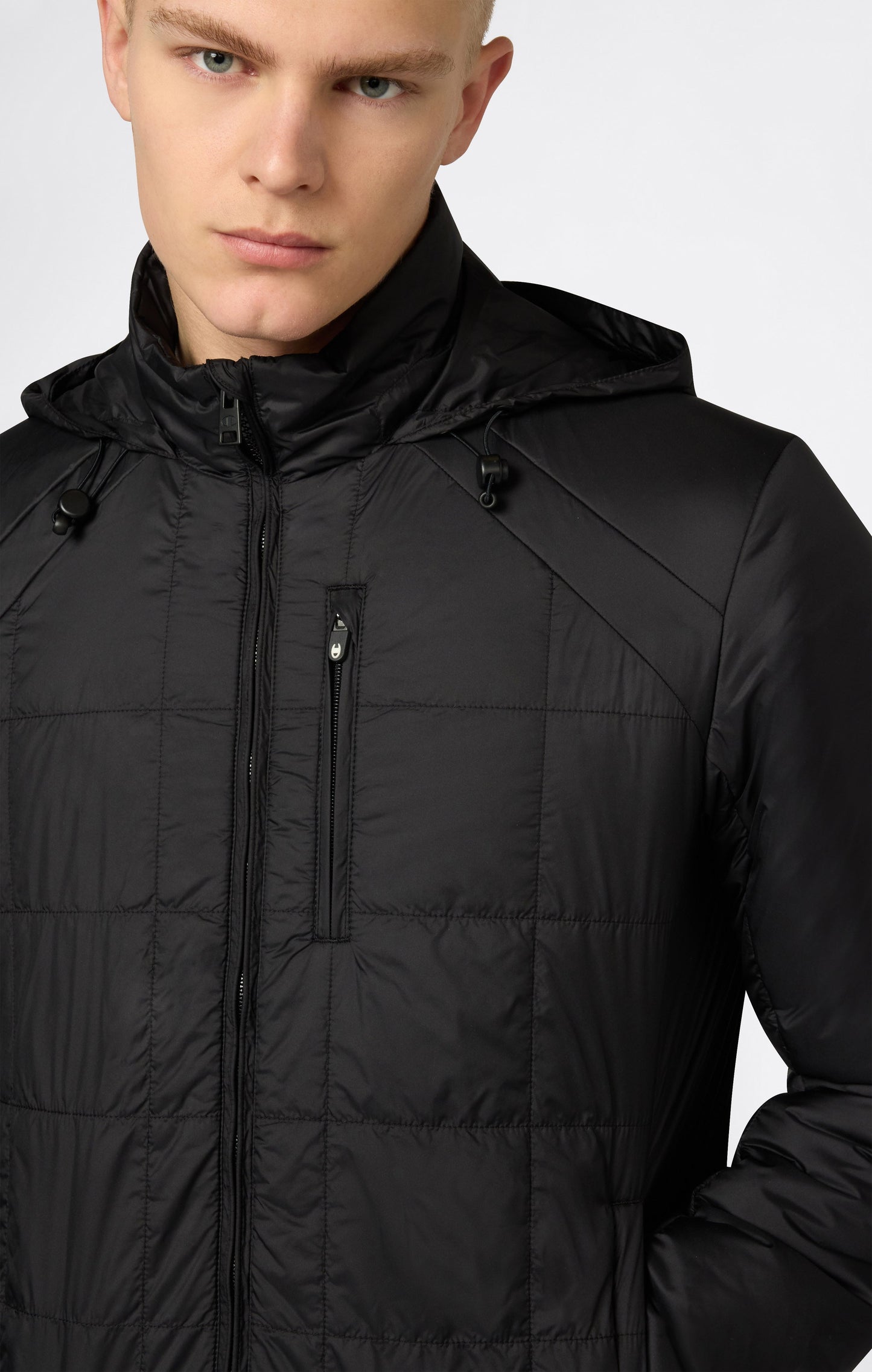 Men's Padded Hooded Jacket with Full Zip