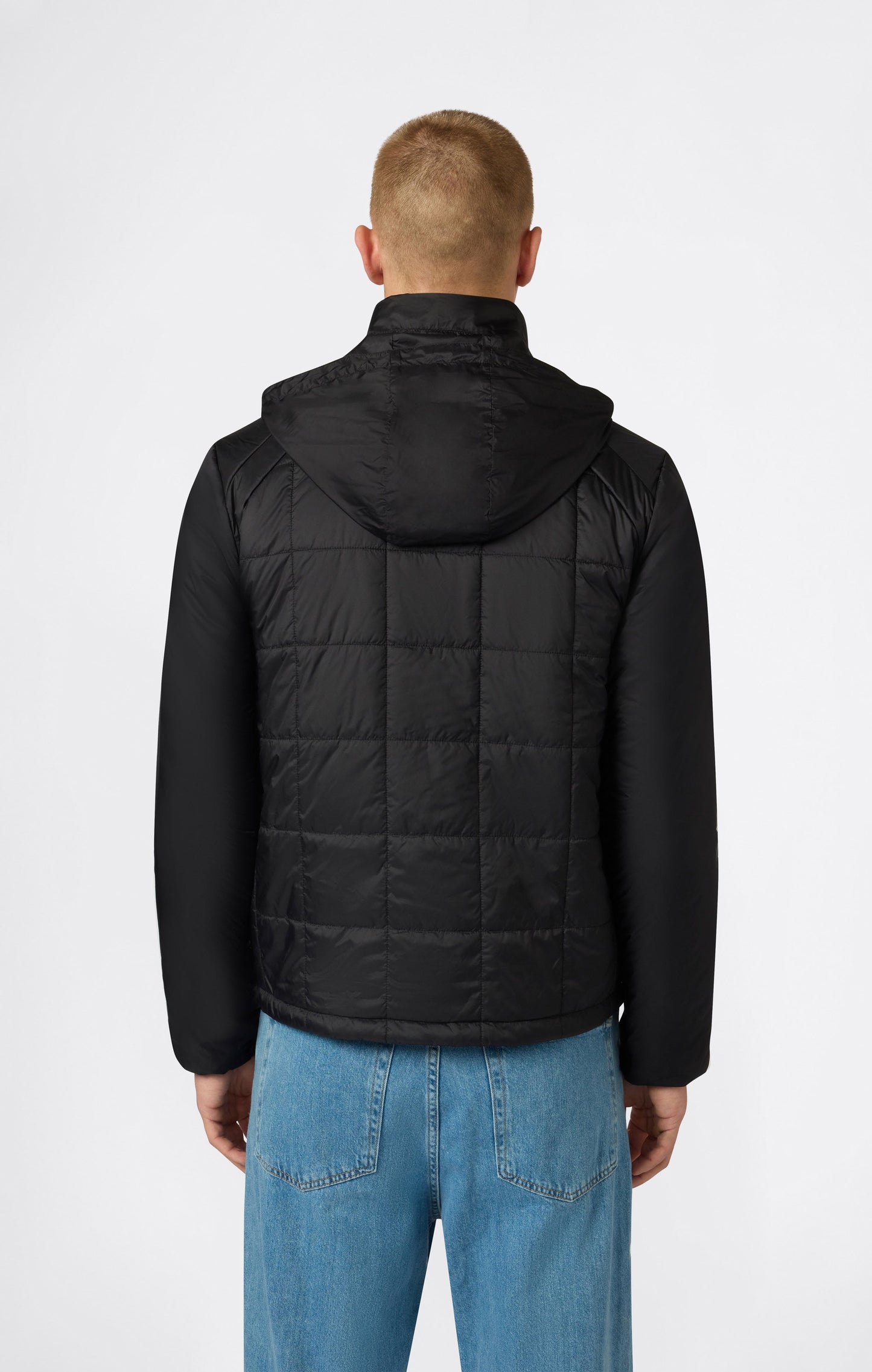 Men's Padded Hooded Jacket with Full Zip