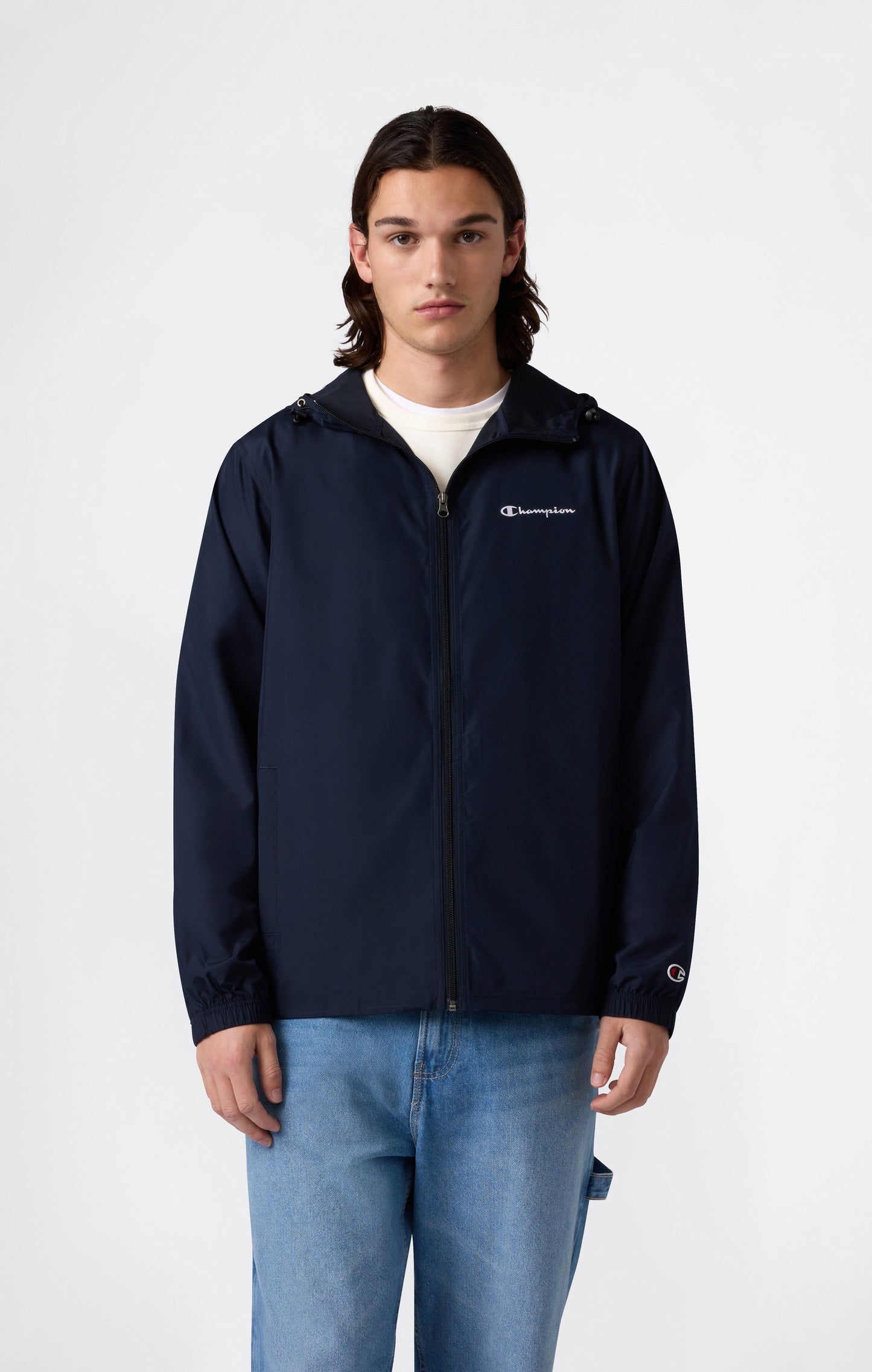 Men's Lightweight Full Zip Hooded Windbreaker Jacket