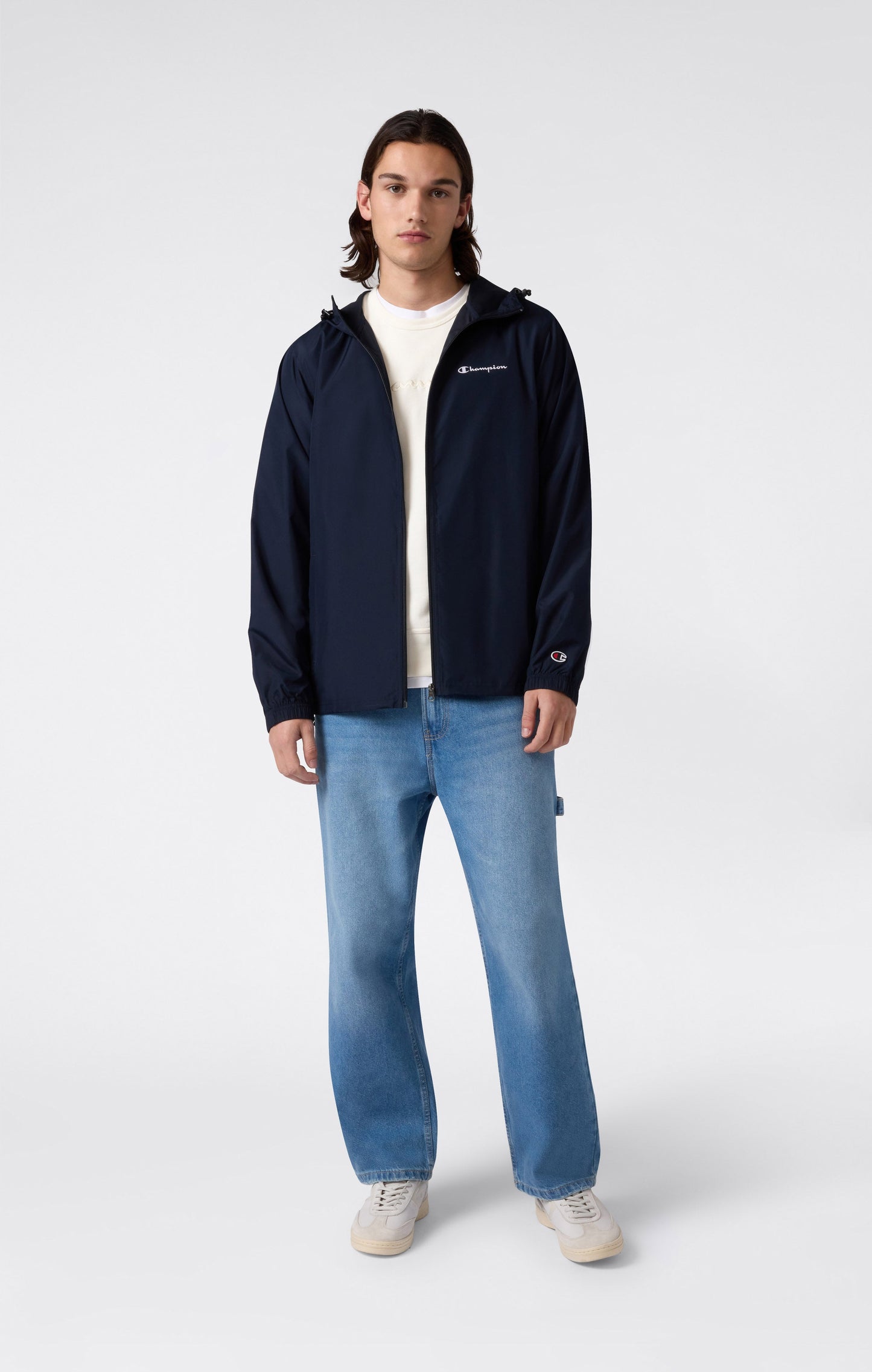 Men's Lightweight Full Zip Hooded Windbreaker Jacket