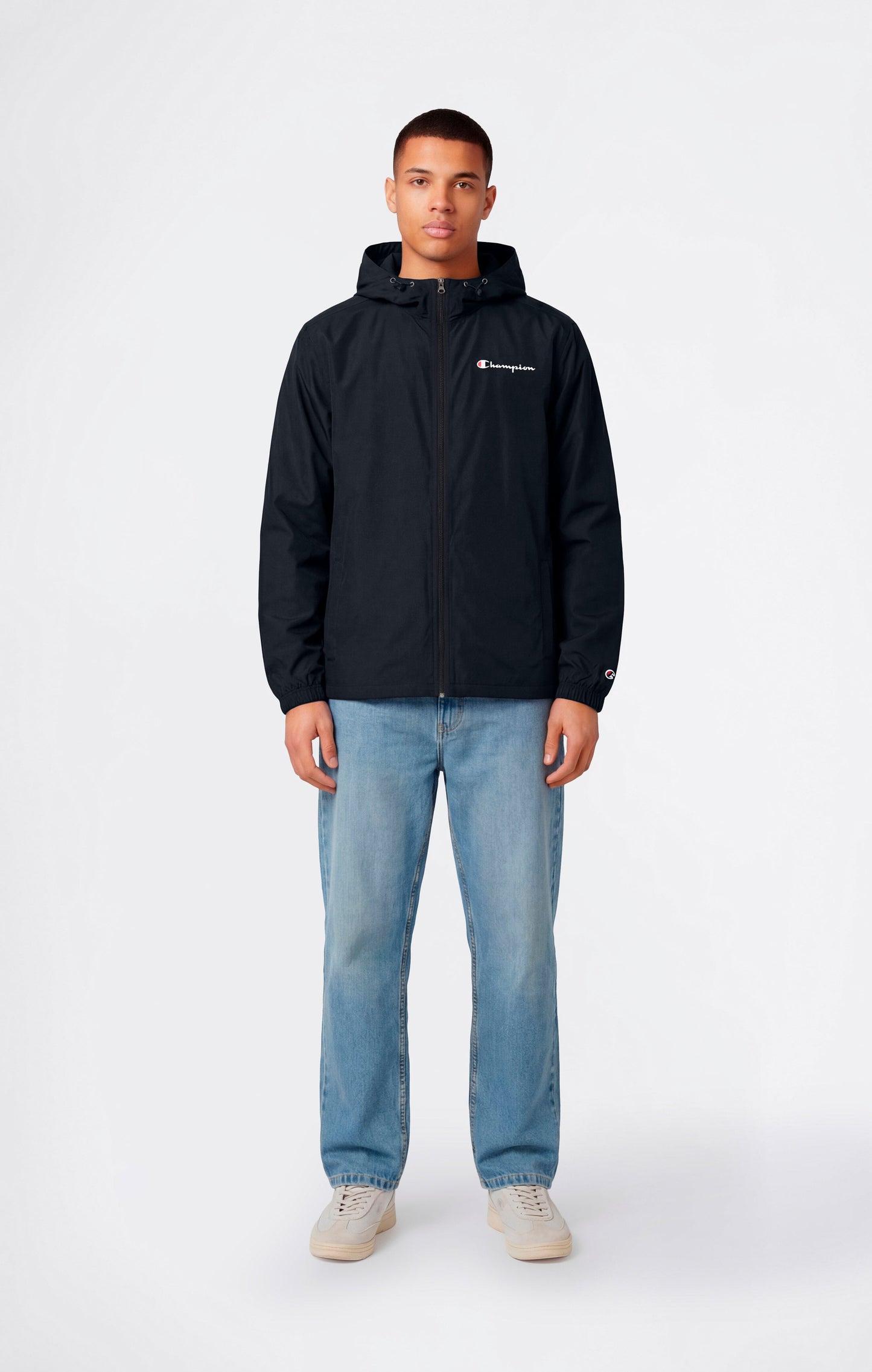 Men's Lightweight Full Zip Hooded Windbreaker Jacket