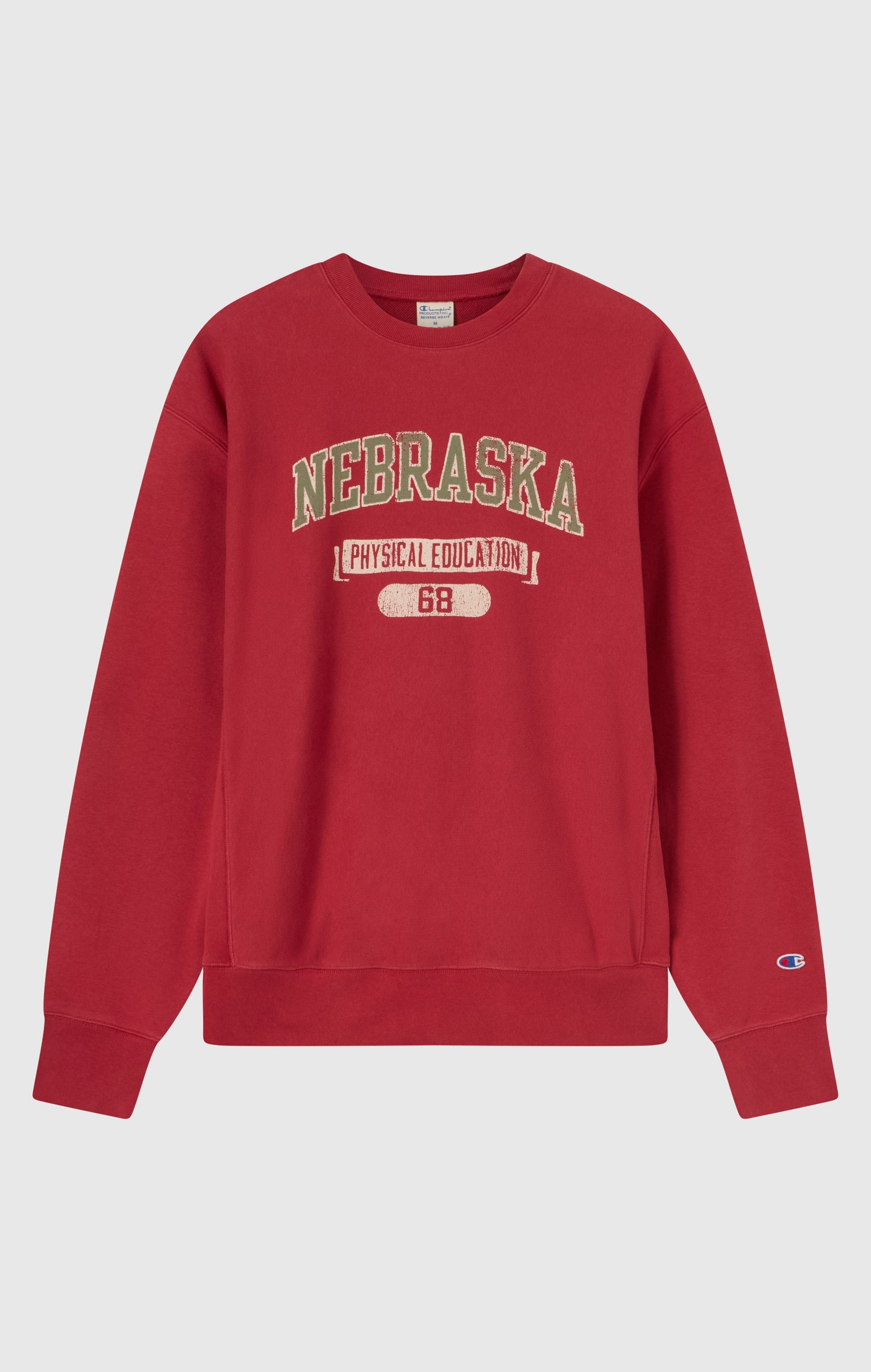 Men's Heavyweight Crewneck Sweatshirt with Brushed Interior and Print Reverse Weave