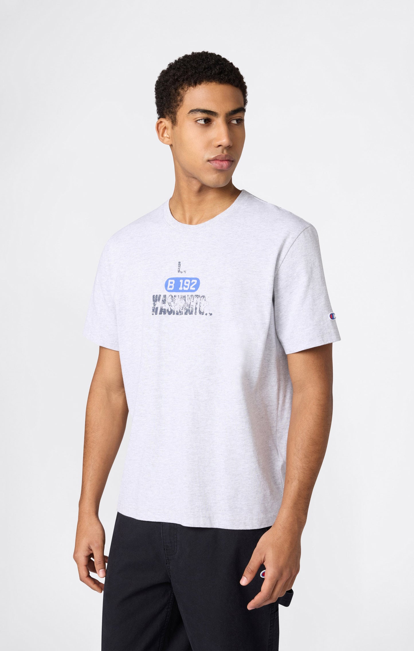 Men's Heavyweight Cotton T-shirt with Reverse Weave Print