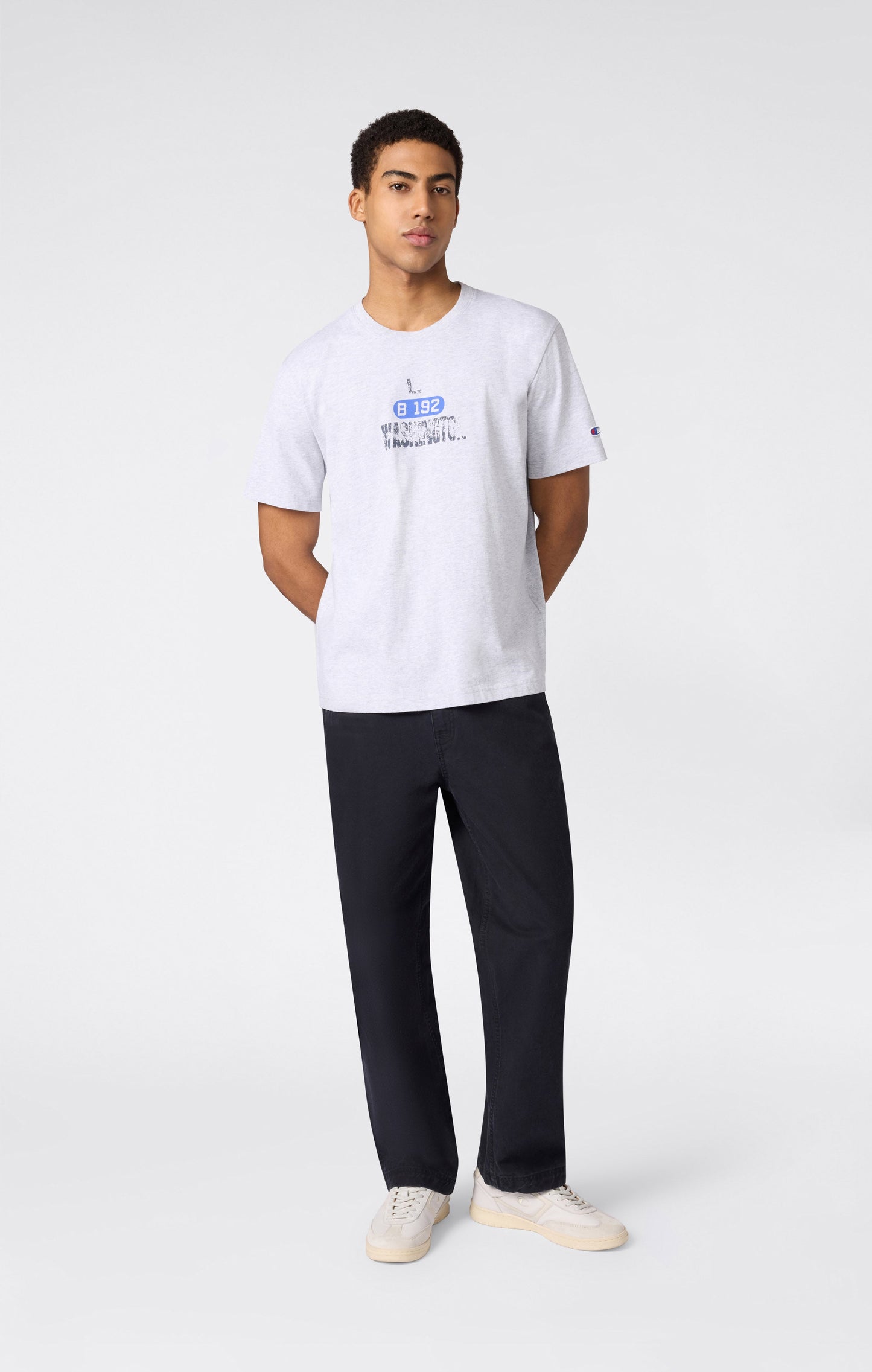 Men's Heavyweight Cotton T-shirt with Reverse Weave Print