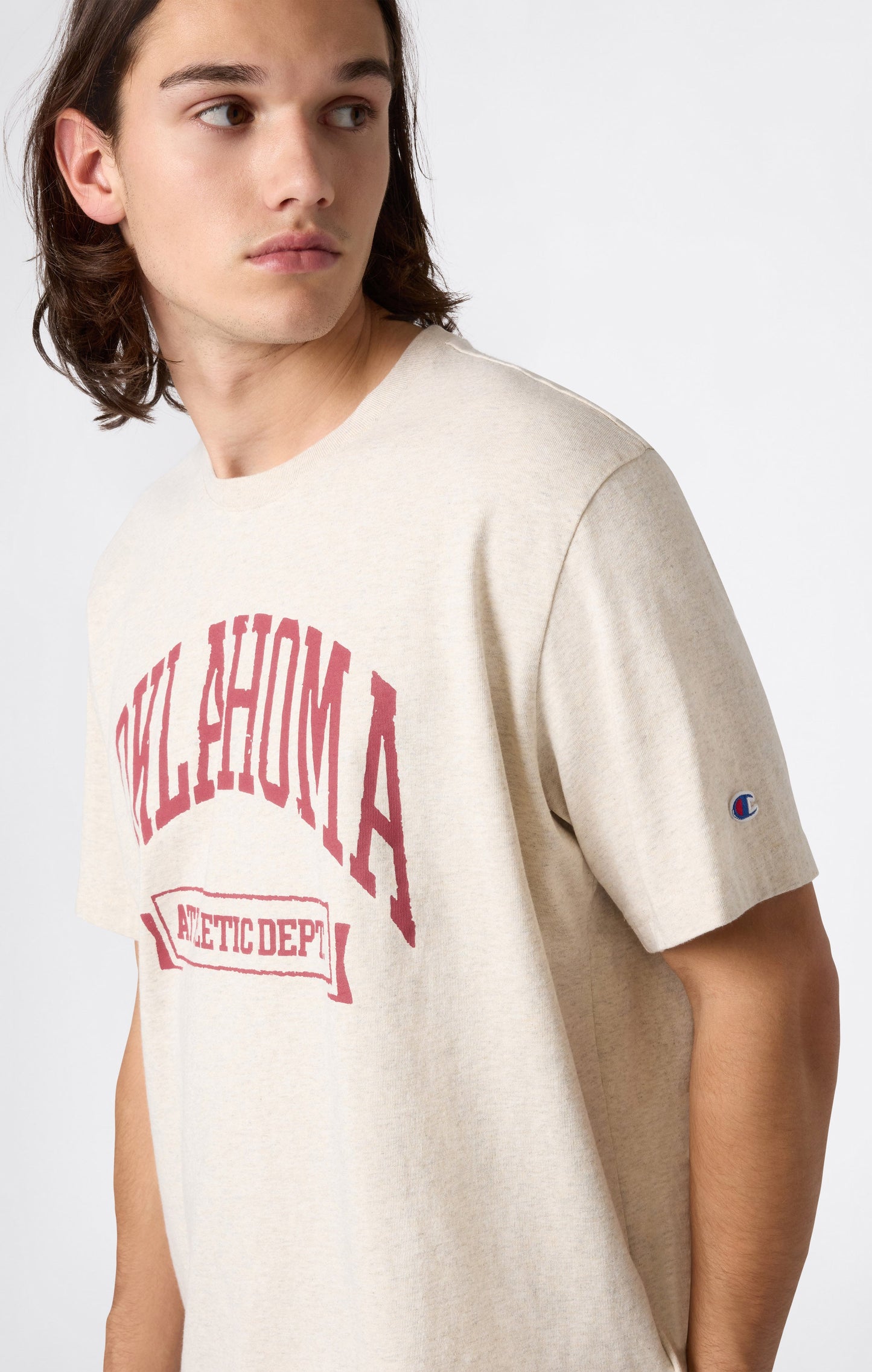 Men's Heavy Cotton T-Shirt with Reverse Weave Print