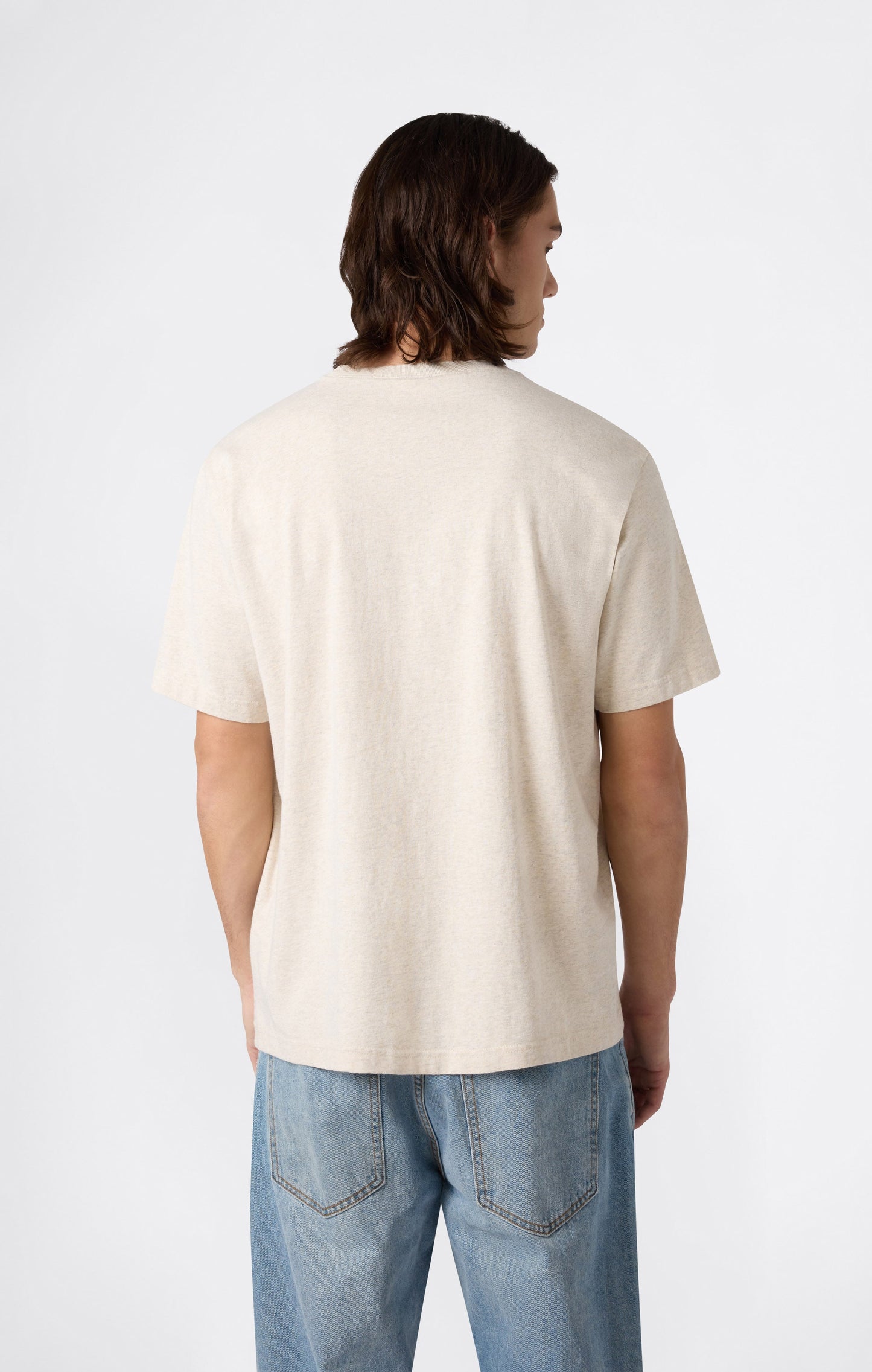 Men's Heavy Cotton T-Shirt with Reverse Weave Print