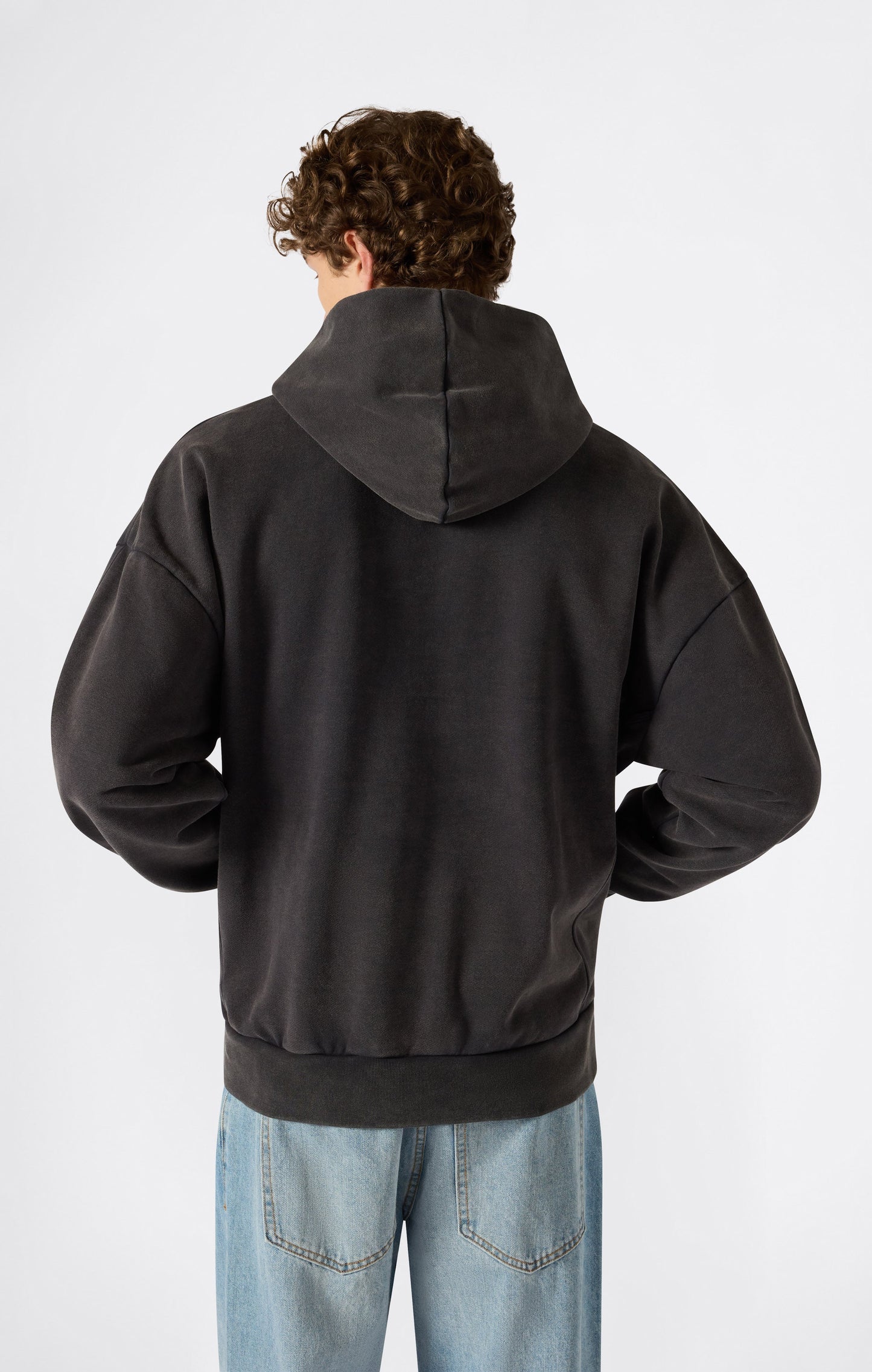 Men's Hooded Sweatshirt with Washed Effect