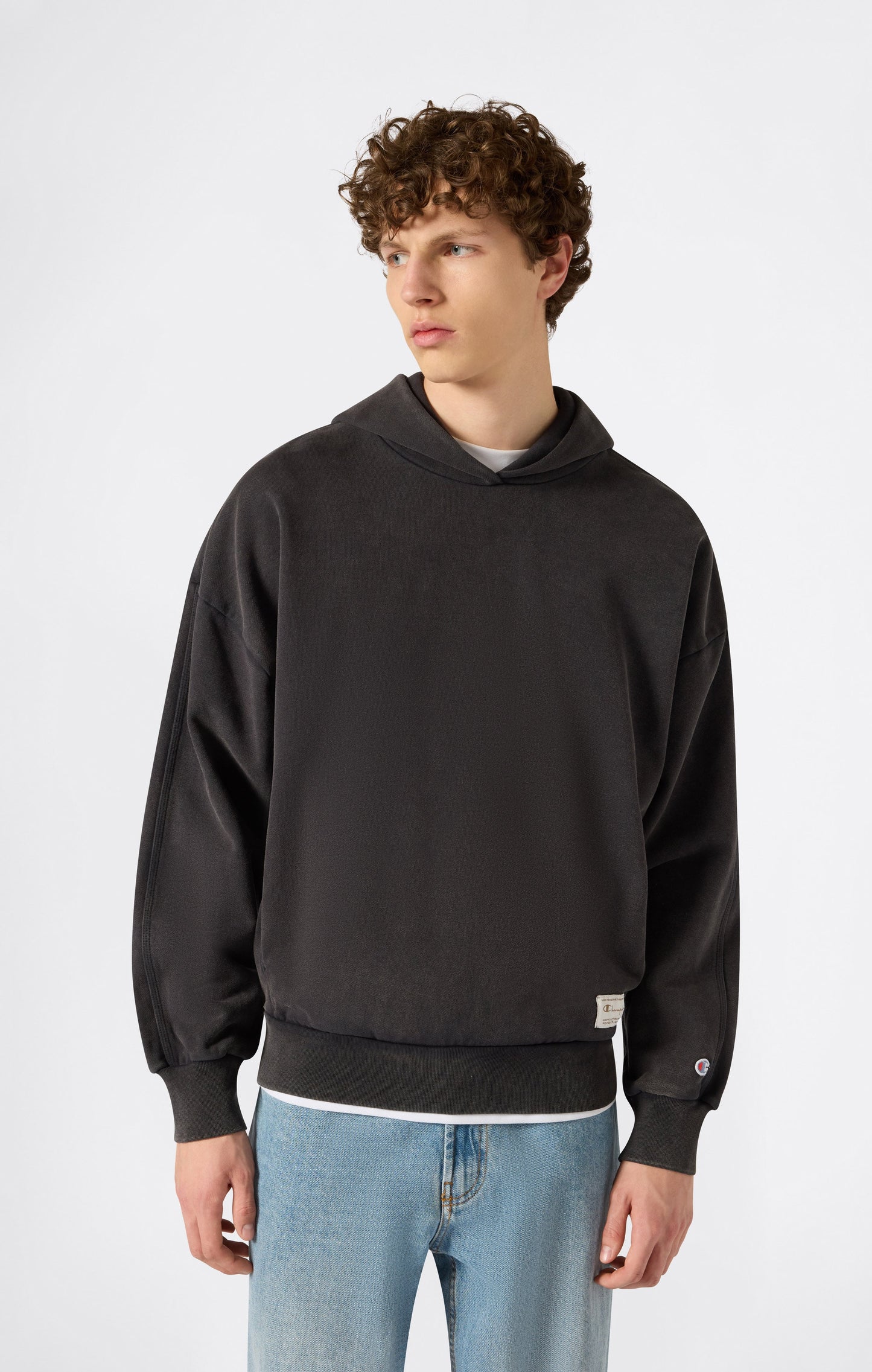 Men's Hooded Sweatshirt with Washed Effect