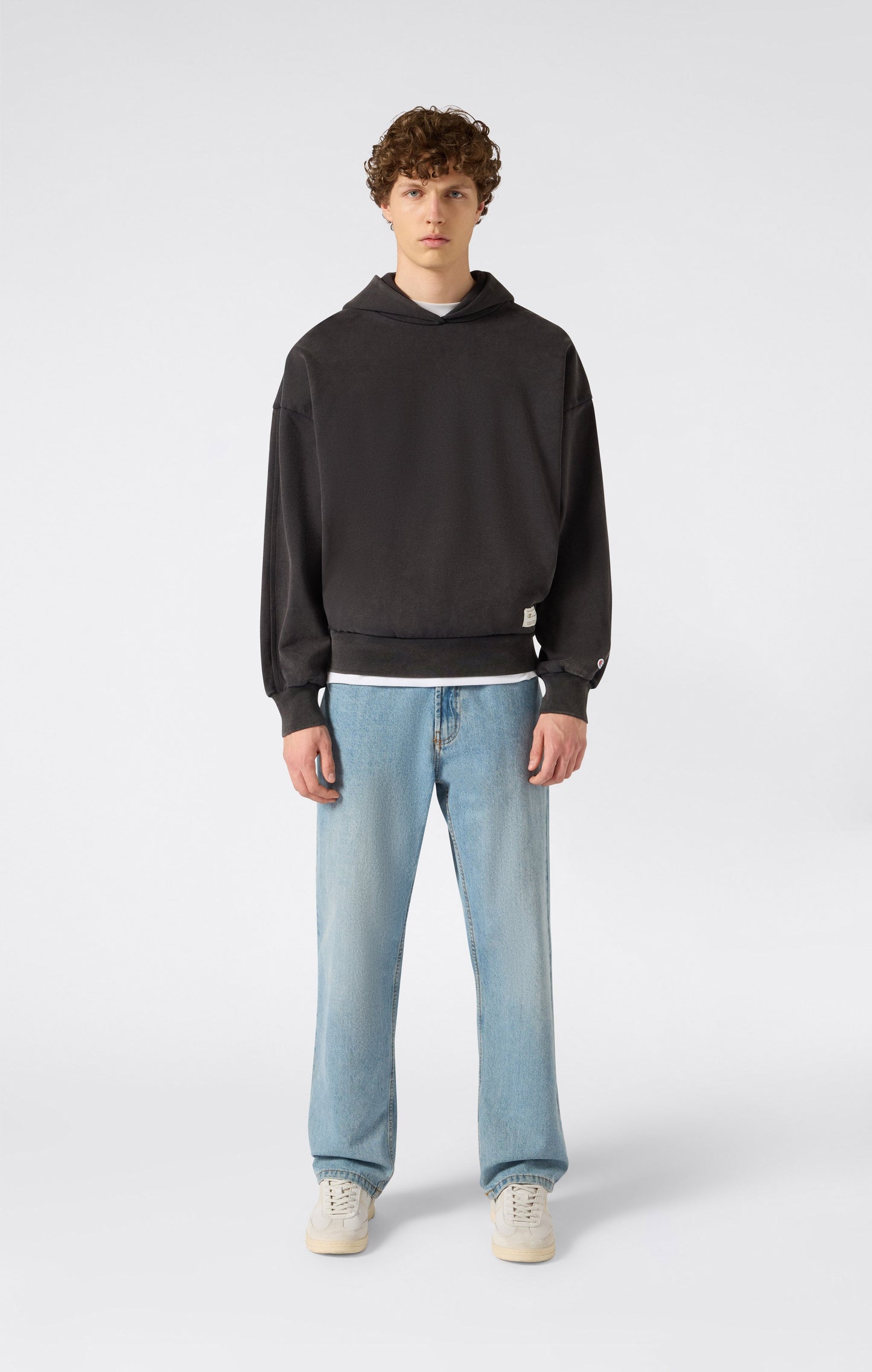 Men's Hooded Sweatshirt with Washed Effect