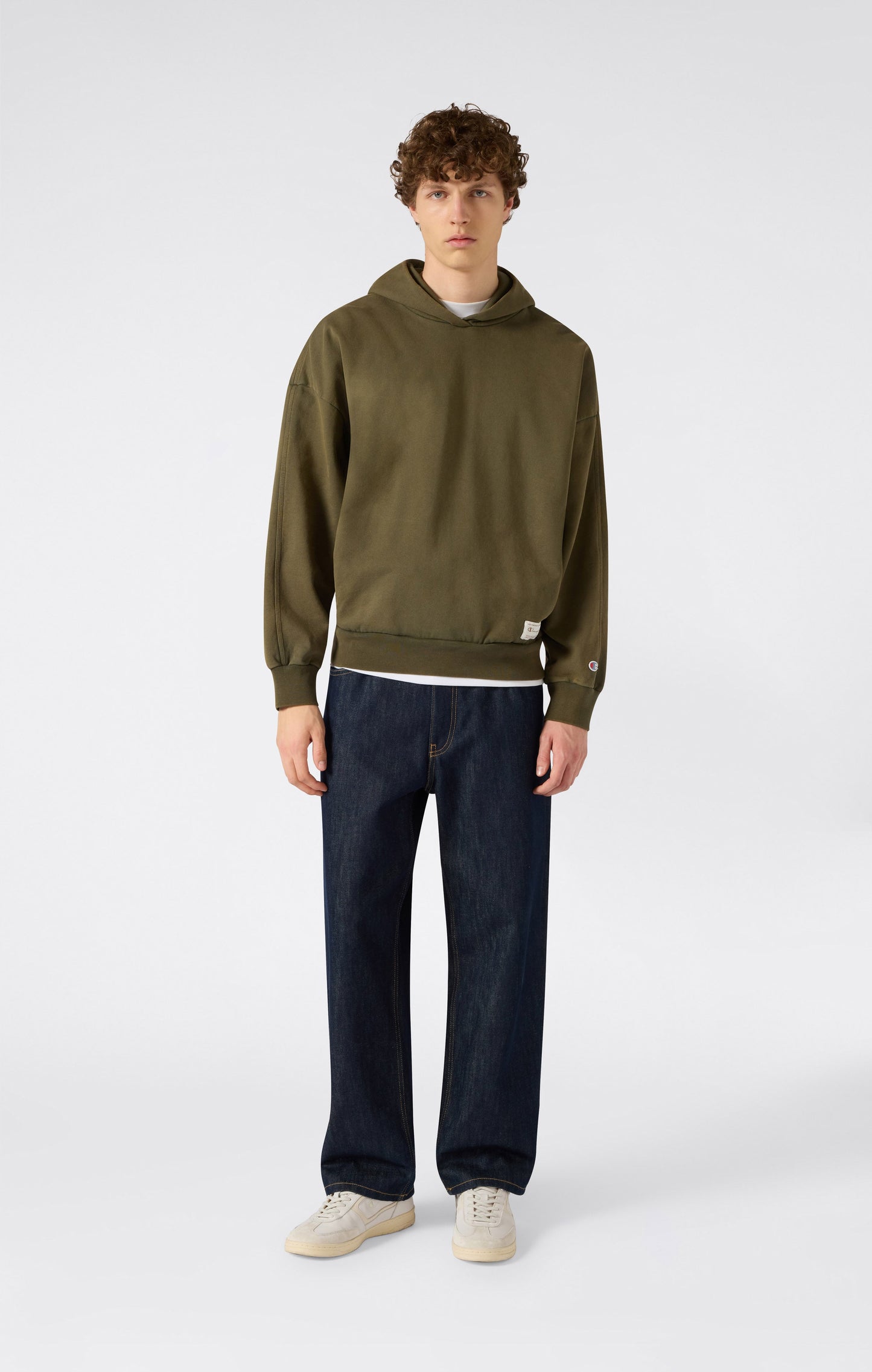 Men's Hooded Sweatshirt with Washed Effect