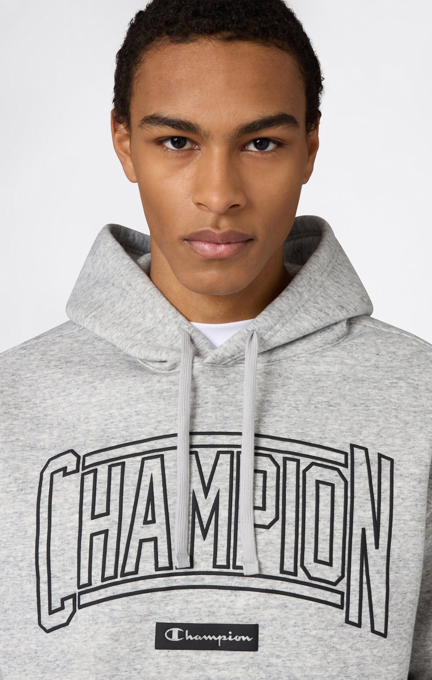 Men's Hooded Sweatshirt With Brushed Interior And Puff Print Logo