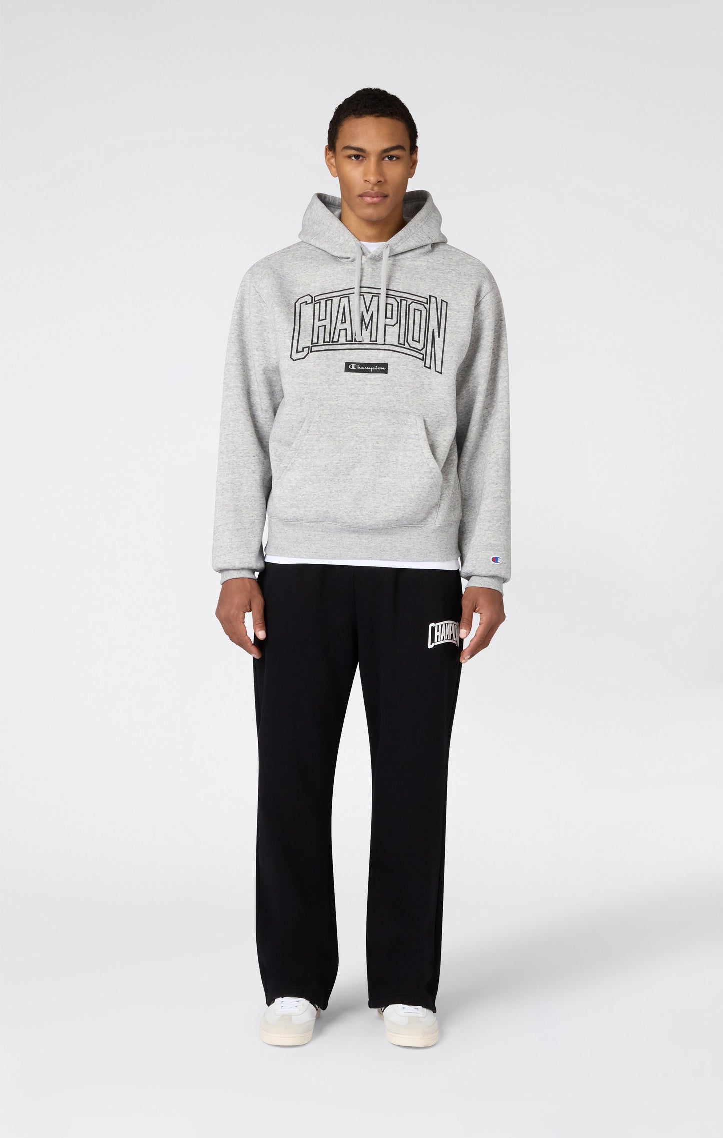 Men's Hooded Sweatshirt With Brushed Interior And Puff Print Logo