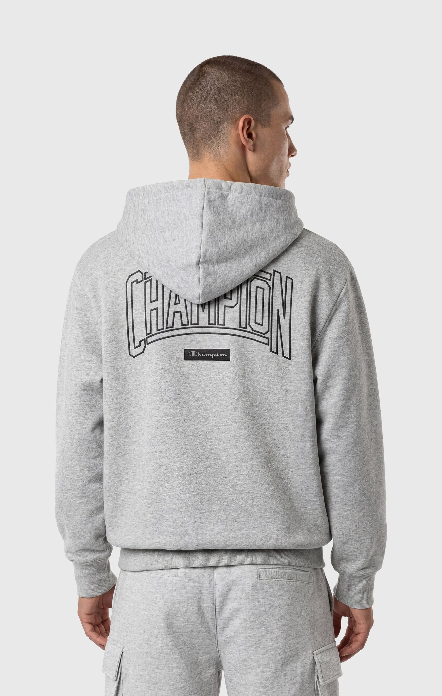 Men's Hooded Full Zip Sweatshirt With Brushed Interior And Puff Print Logo